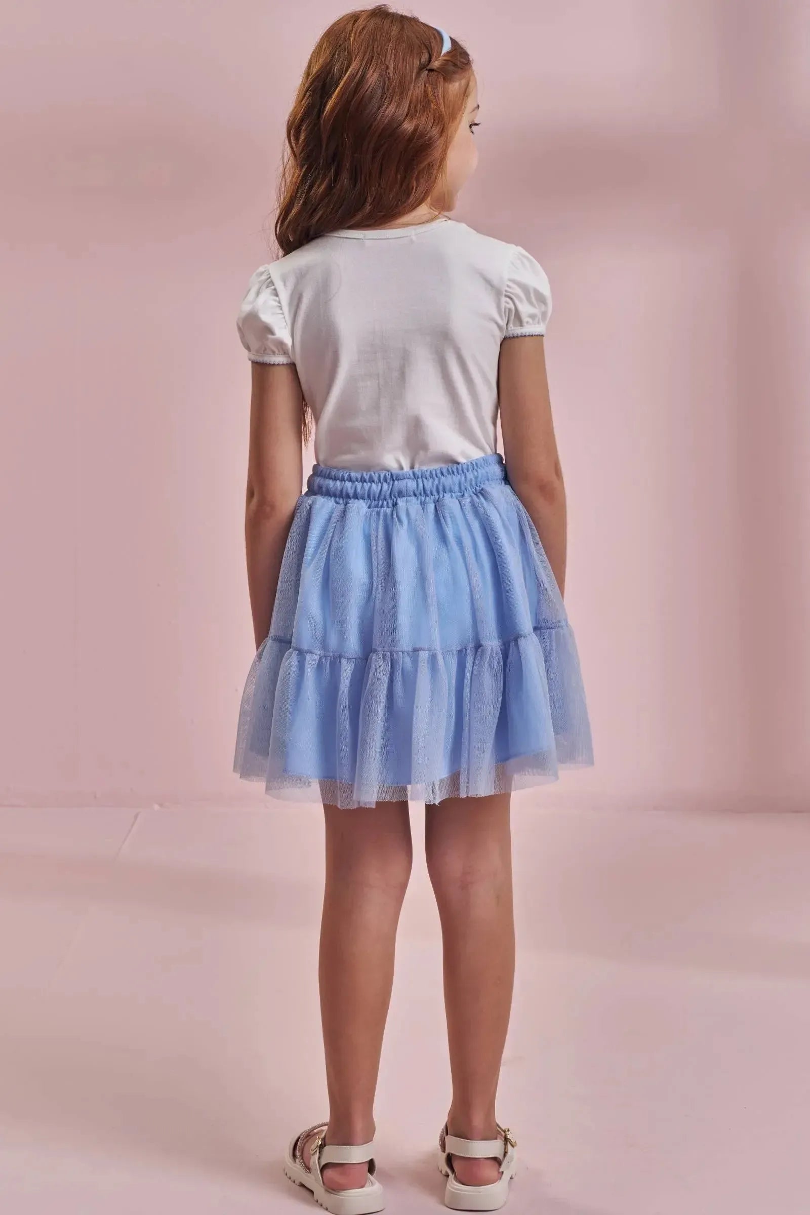 Conjunto de Blusa em Cotton e Saia em Tule com Elastano (com Shorts Embutido) 96787 Kukiê Infantil Menina