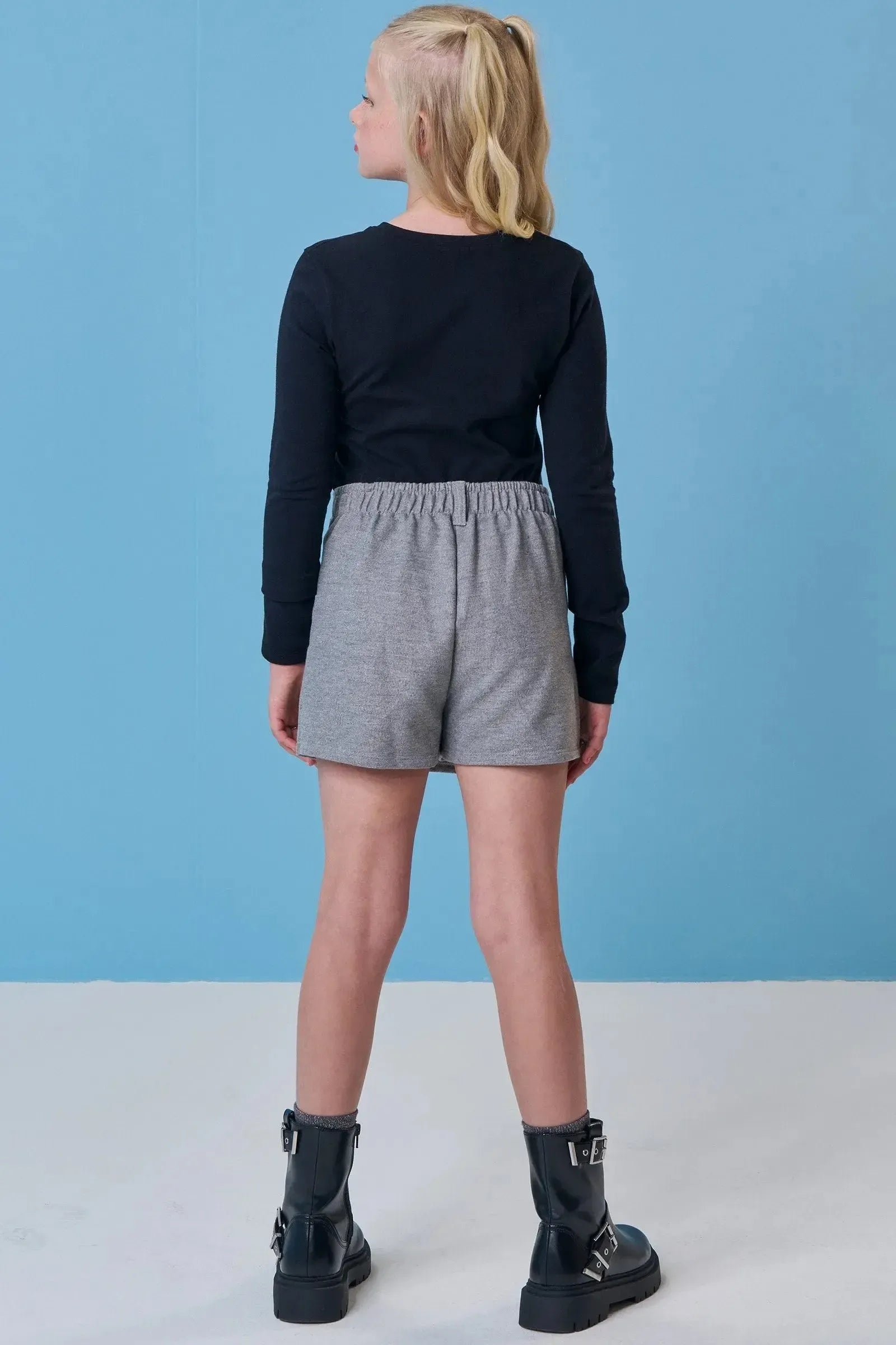 Conjunto de Blusa em Cotton e Short Saia em Moletom sem Pelúcia 90855 Vic&Vicky Teen Menina