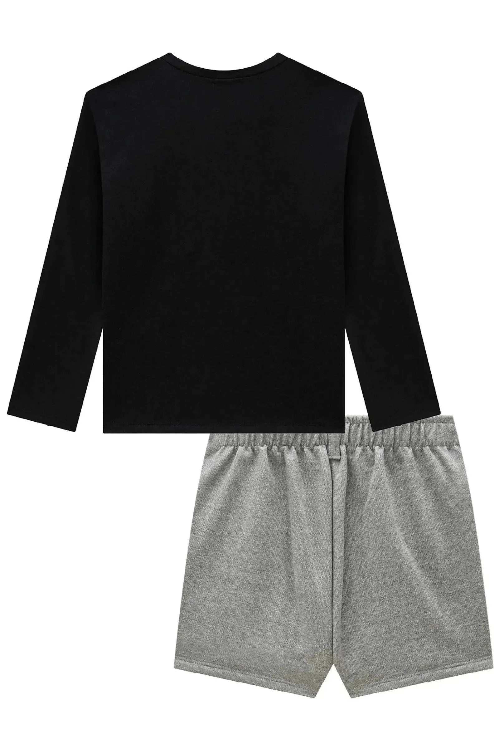 Conjunto de Blusa em Cotton e Short Saia em Moletom sem Pelúcia 90855 Vic&Vicky Teen Menina