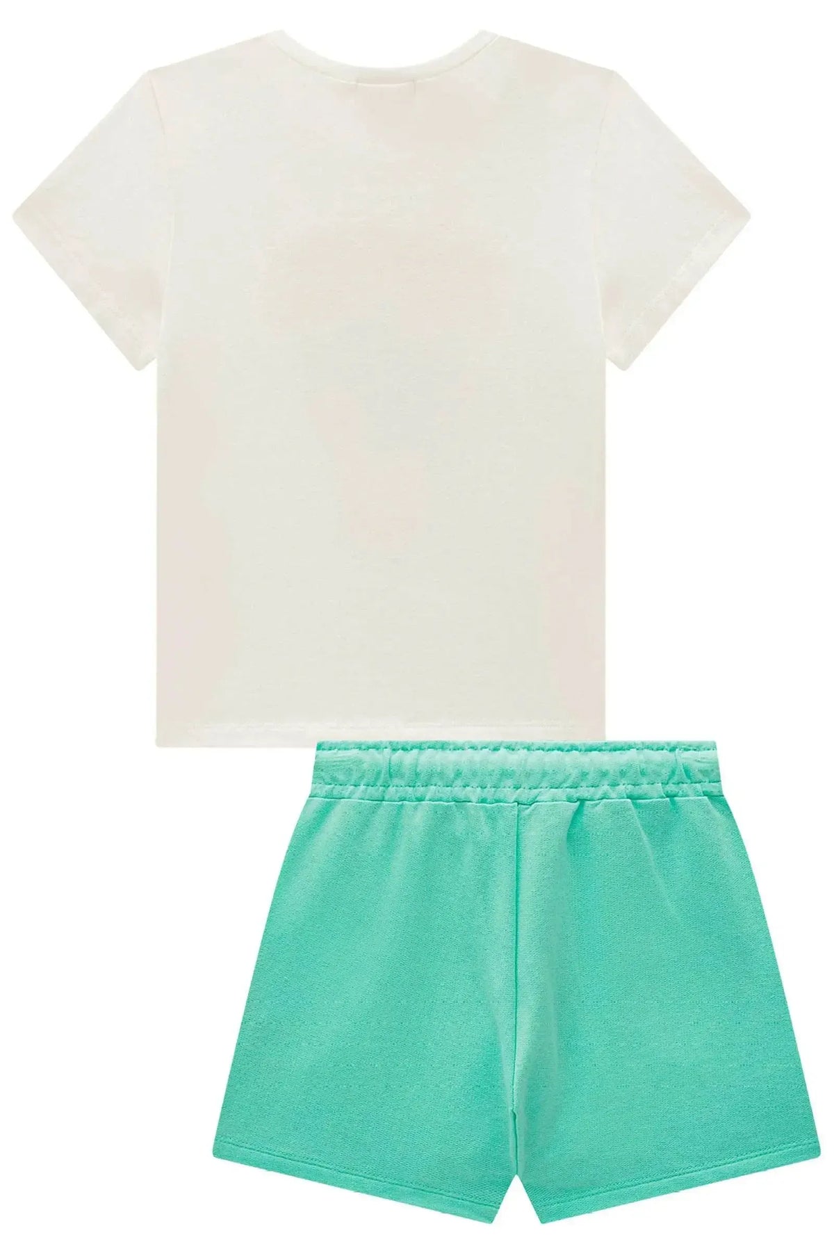 Conjunto de Blusa em Cotton e Short Saia em Moletom sem Pelúcia 98260 Vic Teen Menina