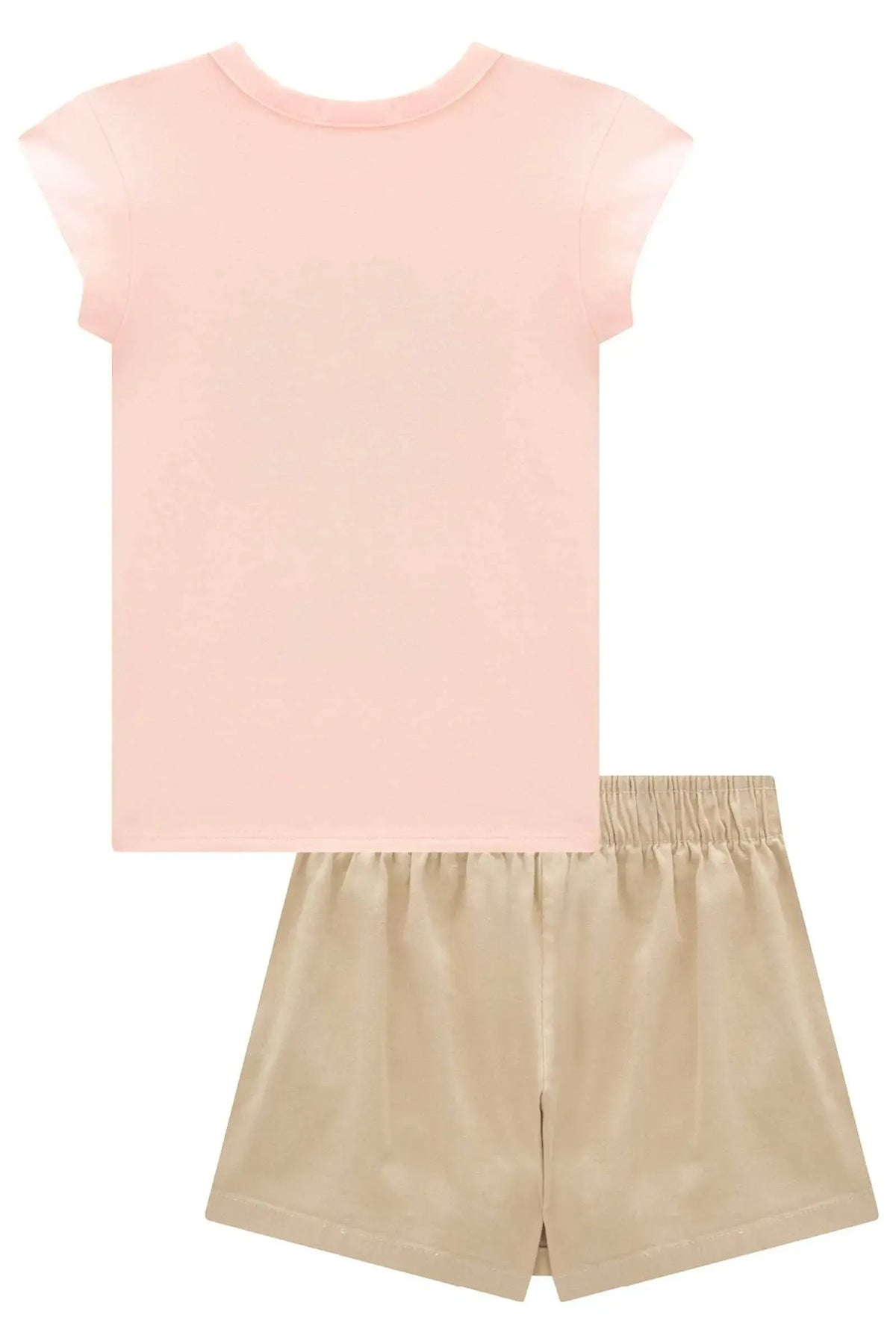 Conjunto de Blusa em Cotton e Short Saia em Sarja com Elastano 99210 Kukiê Infantil Menina
