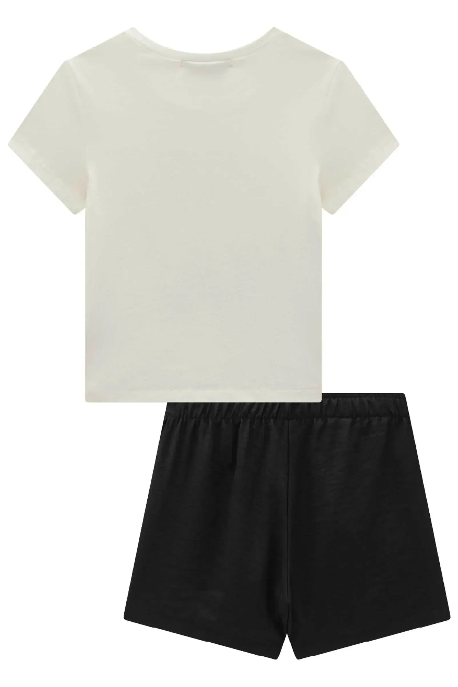 Conjunto de Blusa em Cotton e Short Saia em Tecido Plano Viscose Sense 98686 Lilimoon Teen Menina