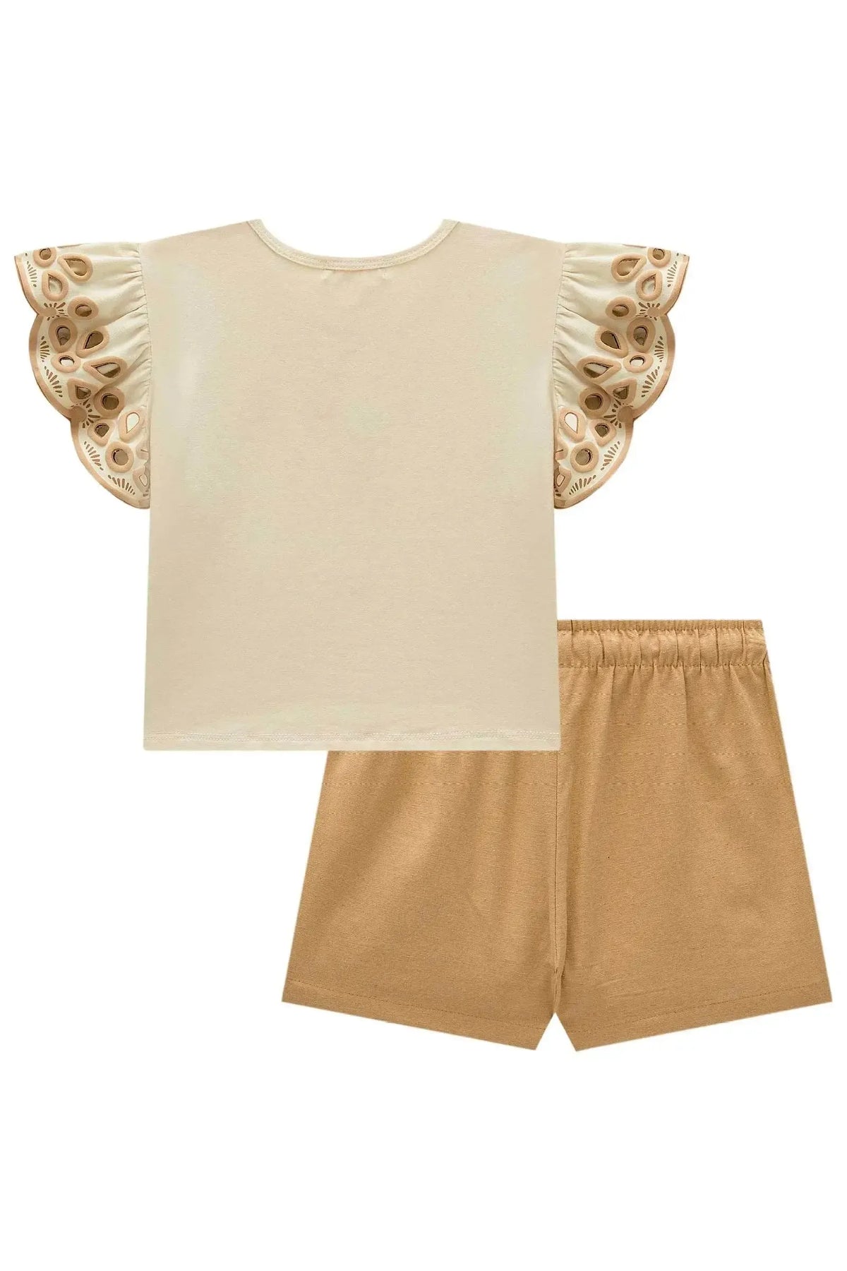 Conjunto de Blusa em Cotton e Shorts em Linho Santorine com Elastano 21727 Infanti Infantil Menina