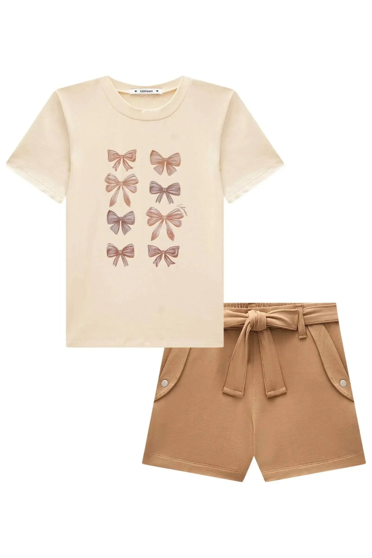 Conjunto de Blusa em Cotton e Shorts em Molevisco 98664 Lilimoon Teen Menina
