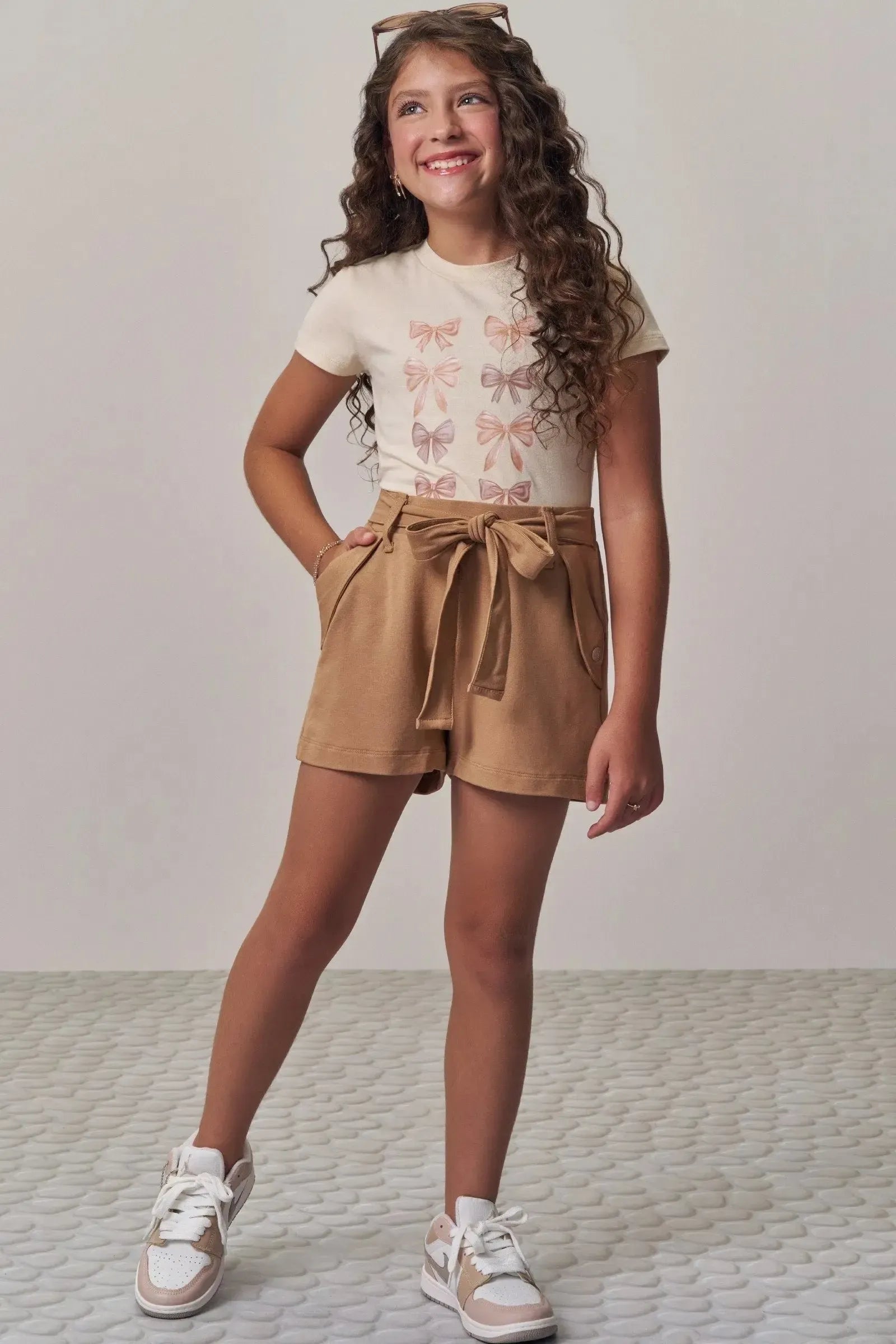 Conjunto de Blusa em Cotton e Shorts em Molevisco 98664 Lilimoon Teen Menina