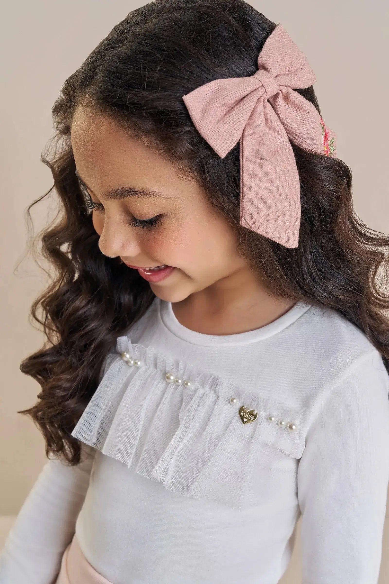 Conjunto de Blusa em Cotton e Tule e Shorts em Tecido Twill Bordado 92434 Kukiê Infantil Menina