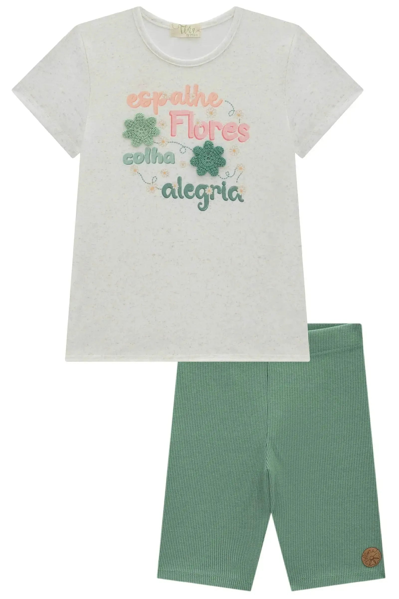 Conjunto de Blusa em Malha Fresh e Biker em Canelado Liz 94946 Infanti Infantil Menina