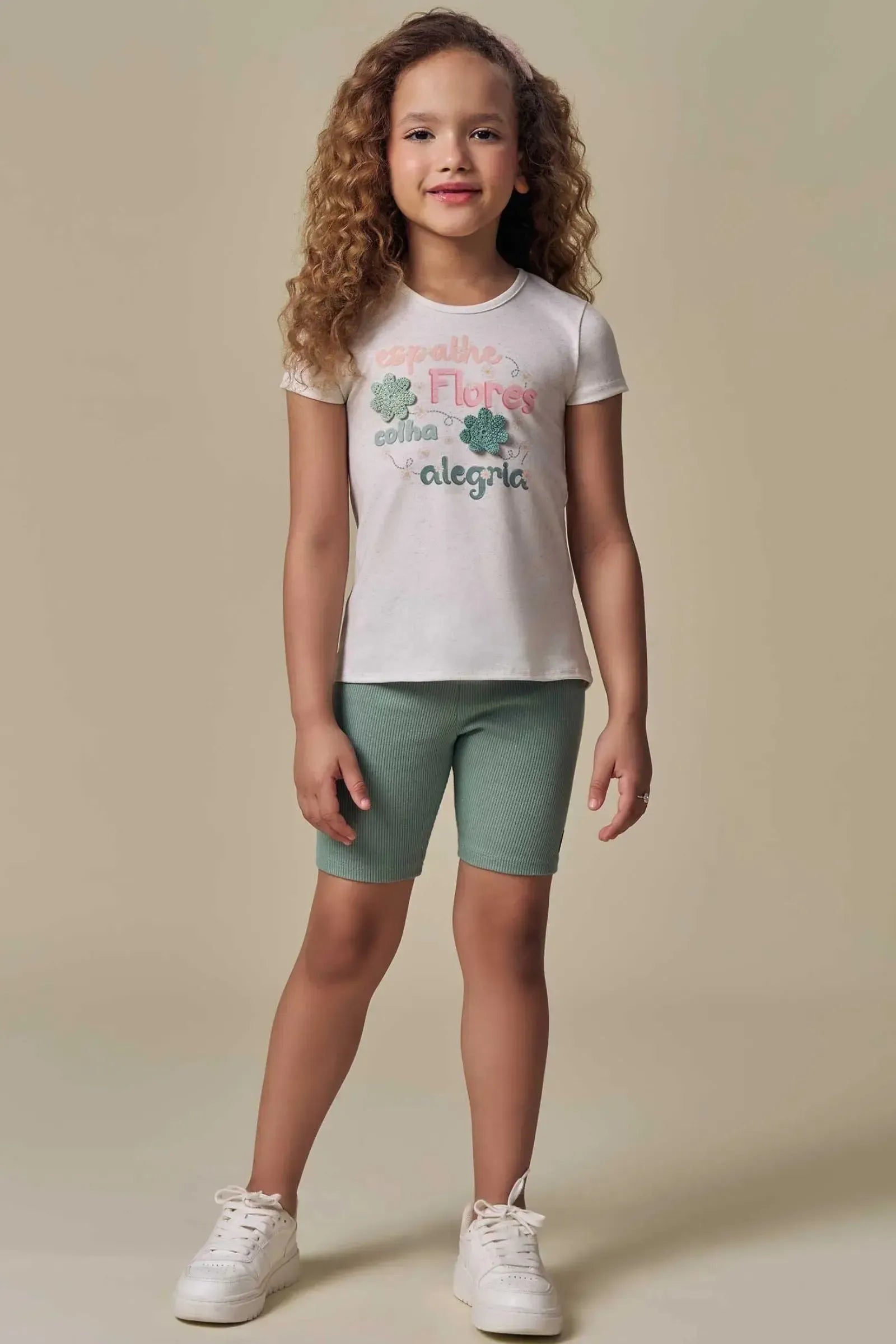 Conjunto de Blusa em Malha Fresh e Biker em Canelado Liz 94946 Infanti Infantil Menina