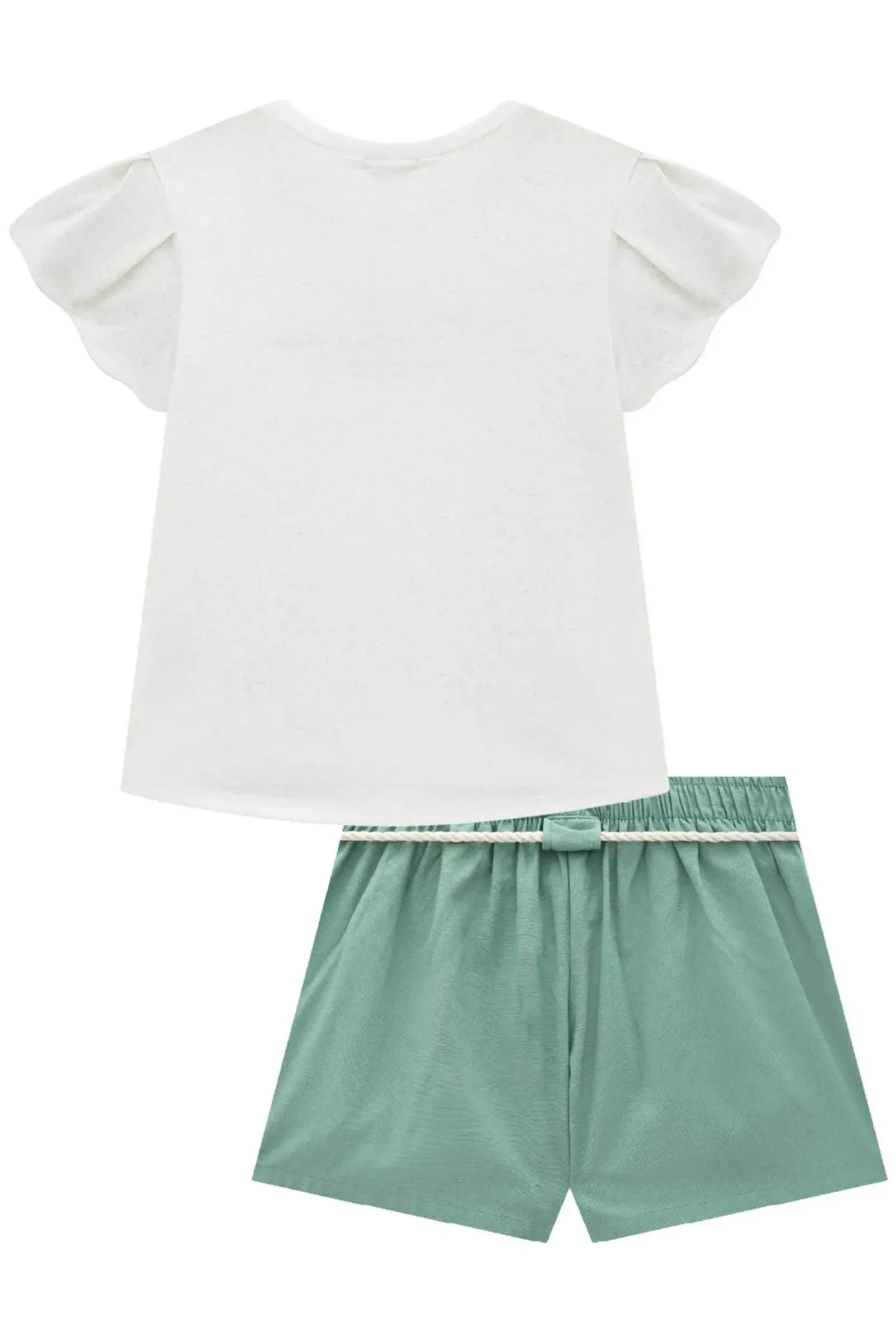 Conjunto de Blusa em Malha Fresh e Shorts em Linho com Elastano 92708 Vic&Vicky Teen Menina
