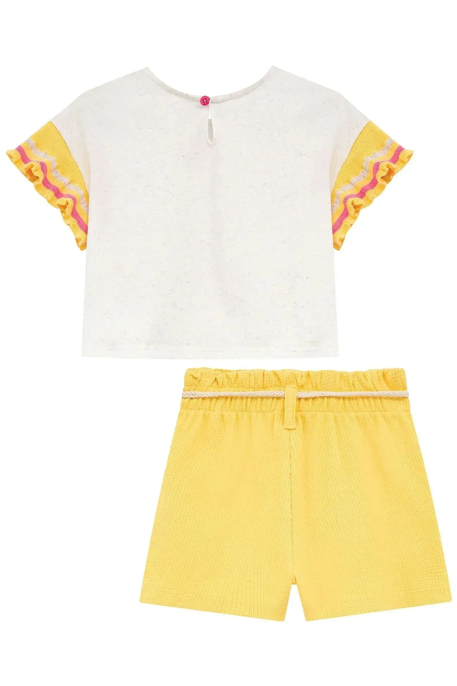 Conjunto de Blusa em Malha Fresh e Shorts em Malha Waffle 94799 Kukiê Infantil Menina