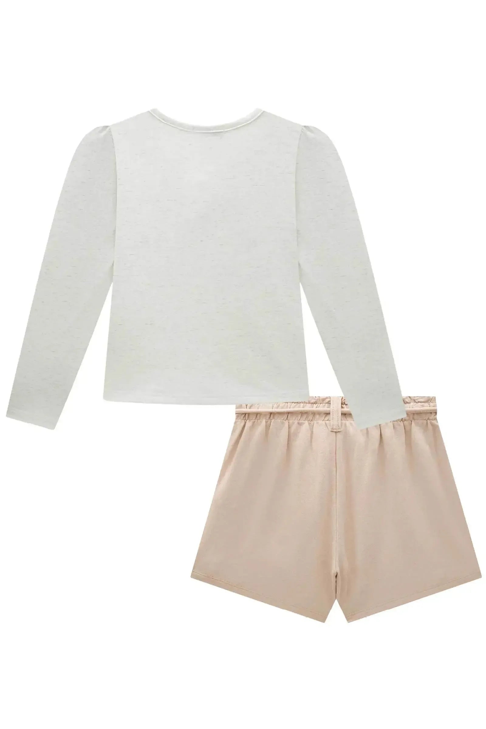 Conjunto de Blusa em Malha Power com Short Saia em Molevisco 92146 Infanti Infantil Menina
