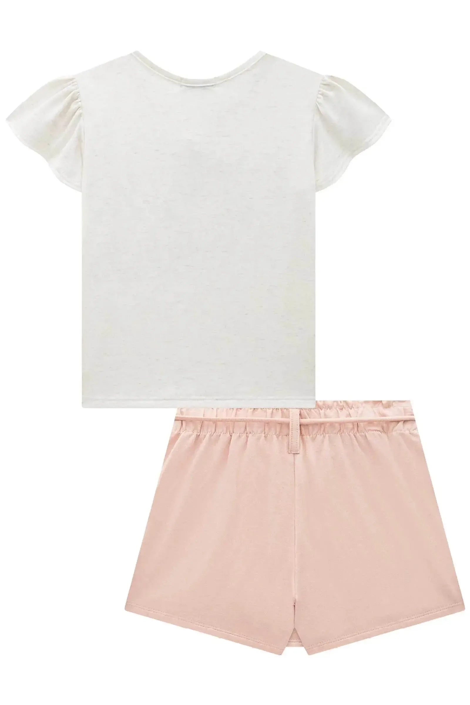 Conjunto de Blusa em Malha Power com Short Saia em Molevisco 93579 Infanti Infantil Menina