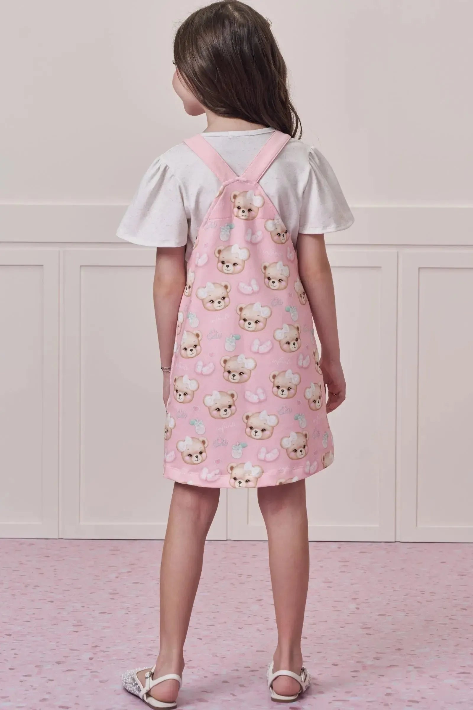 Conjunto de Blusa em Malha Power e Salopete em Molecotton 99130 Infanti Infantil Menina