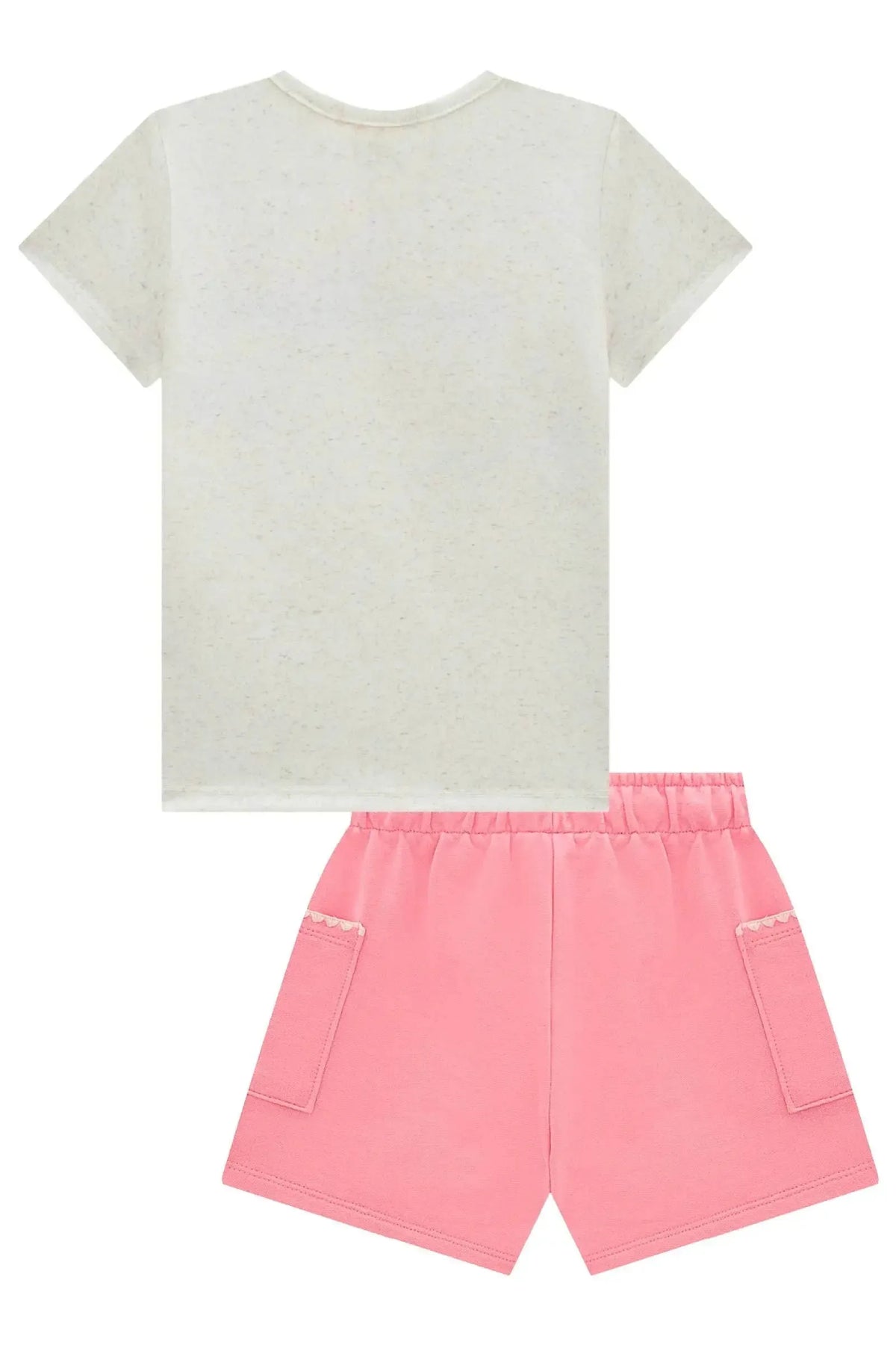 Conjunto de Blusa em Malha Power e Shorts em Moletom sem Pelúcia 98557 Infanti Infantil Menina