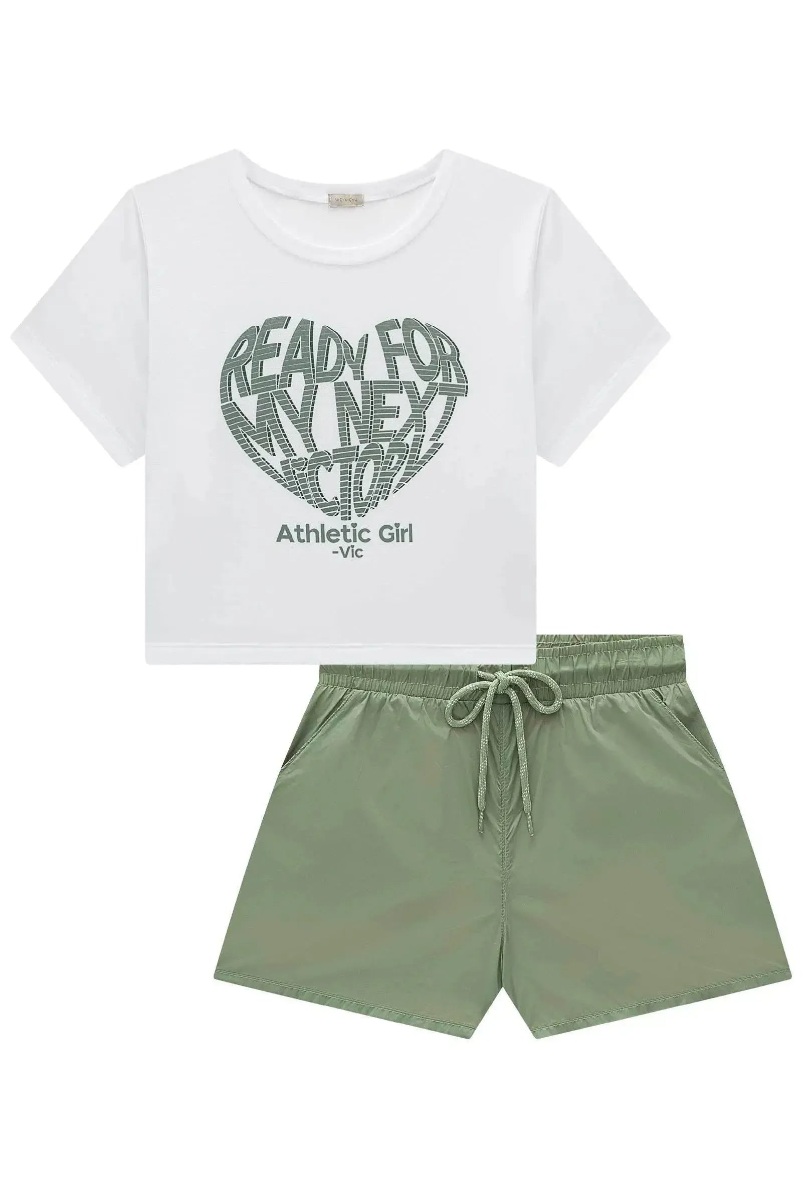 Conjunto de Blusa em Malha Yuki e Shorts em Air Tech 96529 Vic&Vicky Teen Menina