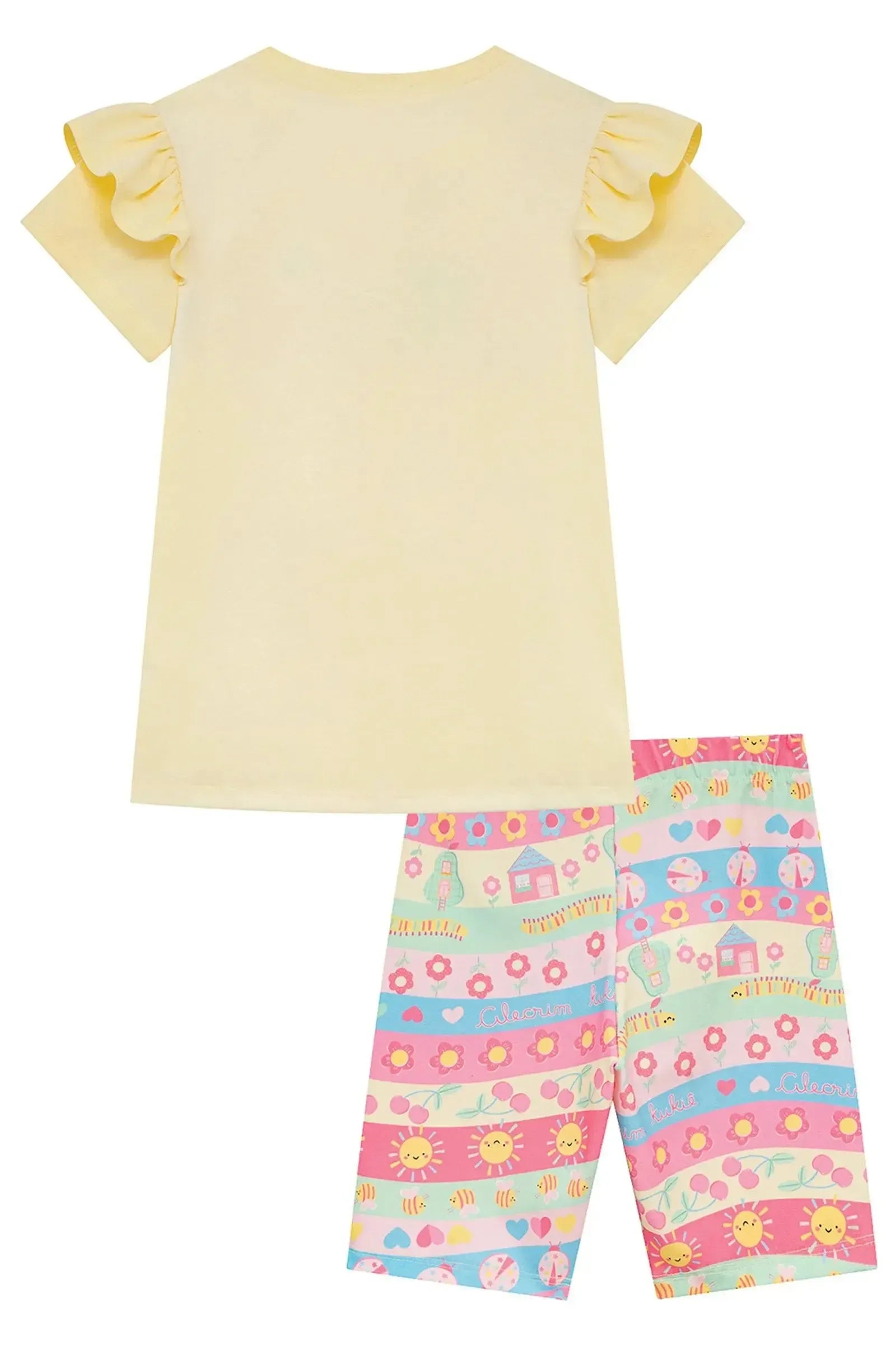 Conjunto de Blusa em Meia Malha e Bermuda Biker em Malha Power 94807 Kukiê Infantil Menina