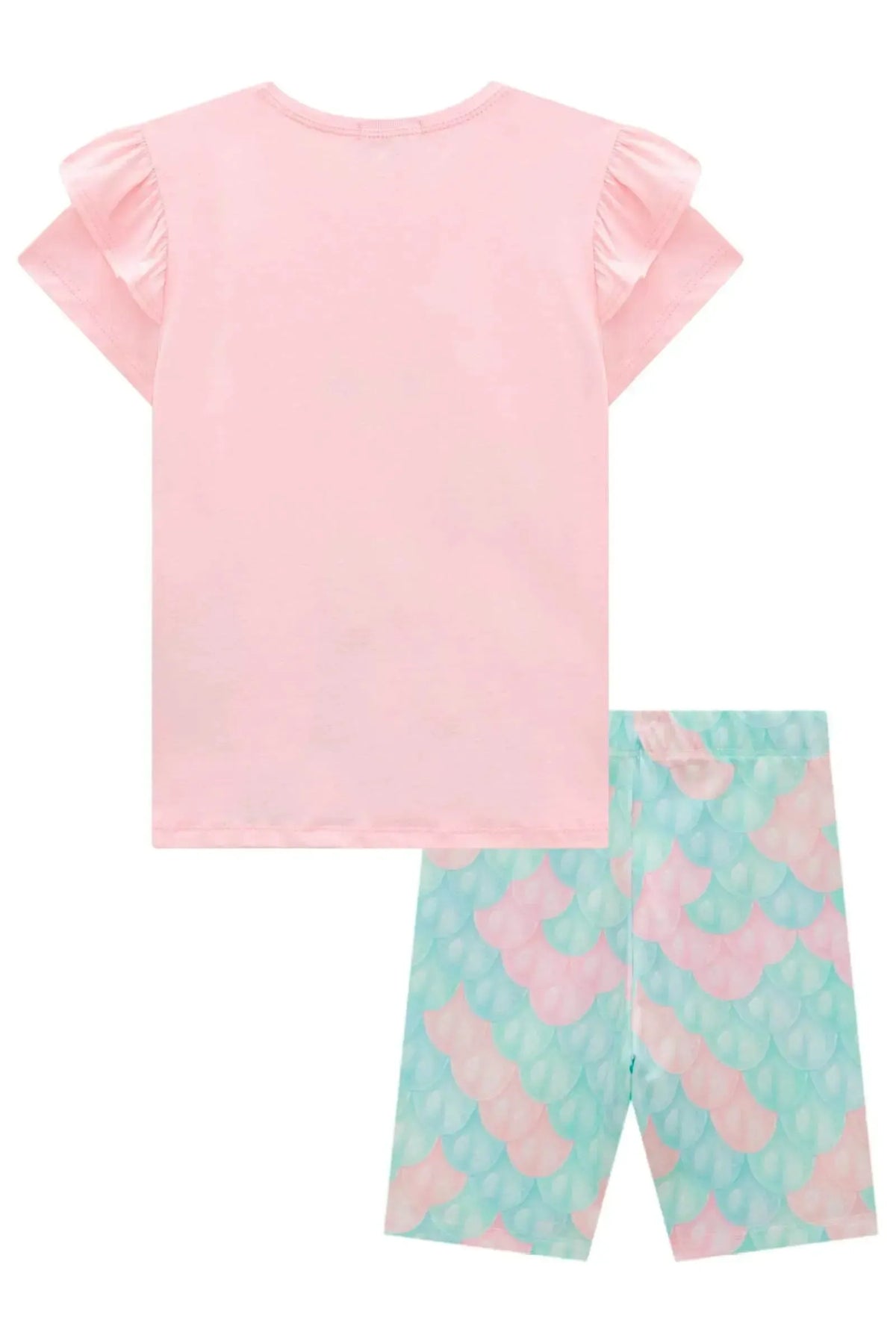 Conjunto de Blusa em Meia Malha e Bermuda Biker em Malha Power 98700 Infanti Infantil Menina