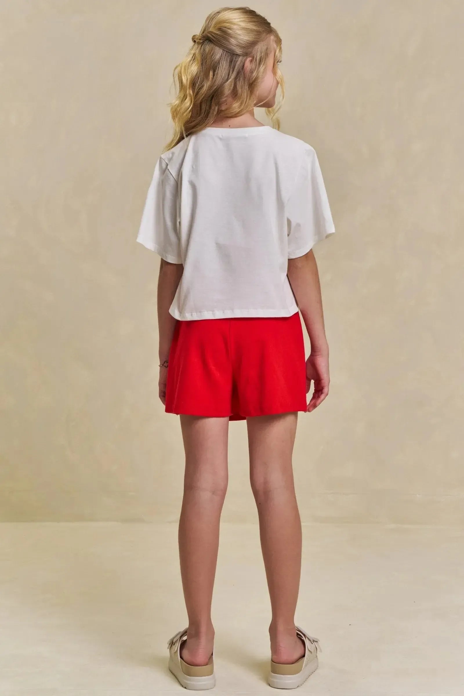 Conjunto de Blusa em Meia Malha e Short Saia em Canelado Liz 95662 Lilimoon Teen Menina