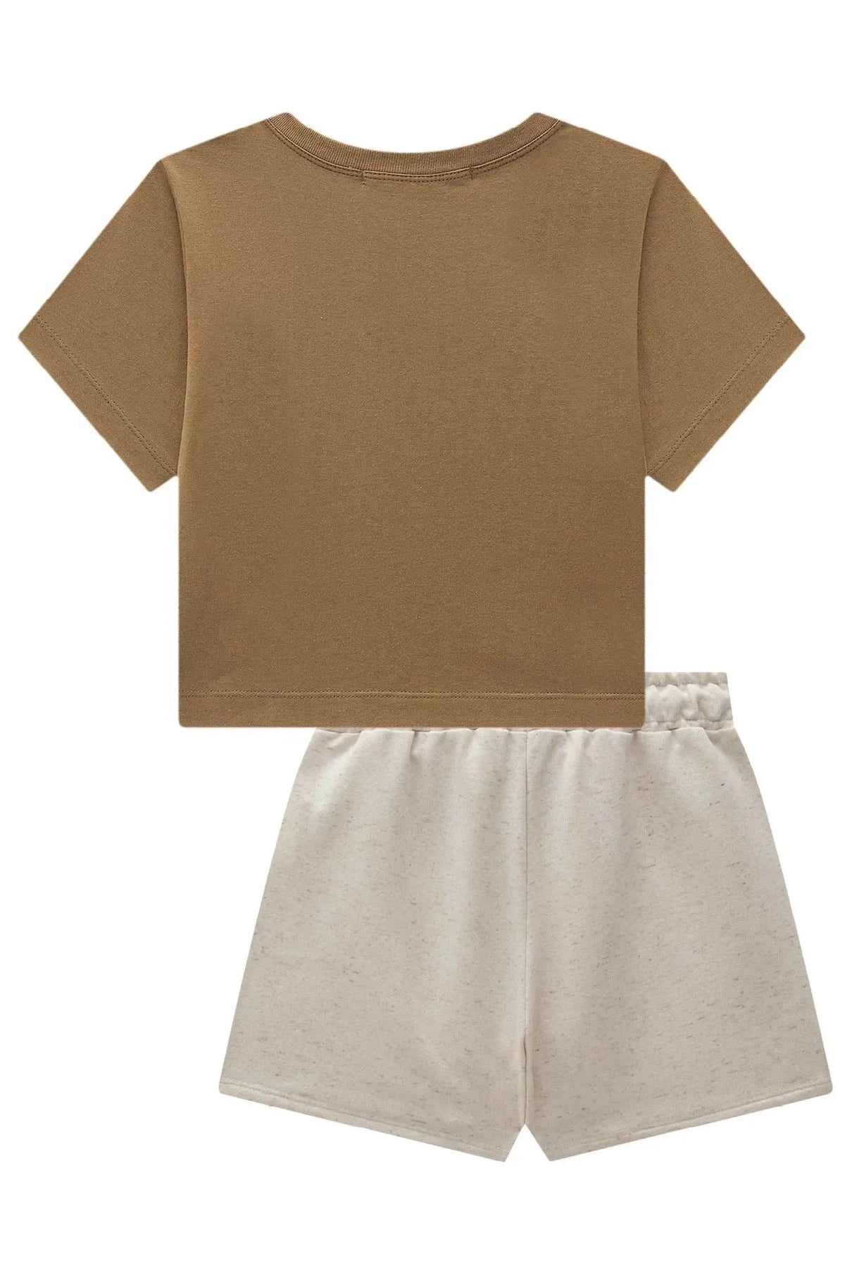 Conjunto de Blusa em Meia Malha e Short Saia em Moletom sem Pelúcia 98966 Lilimoon Teen Menina