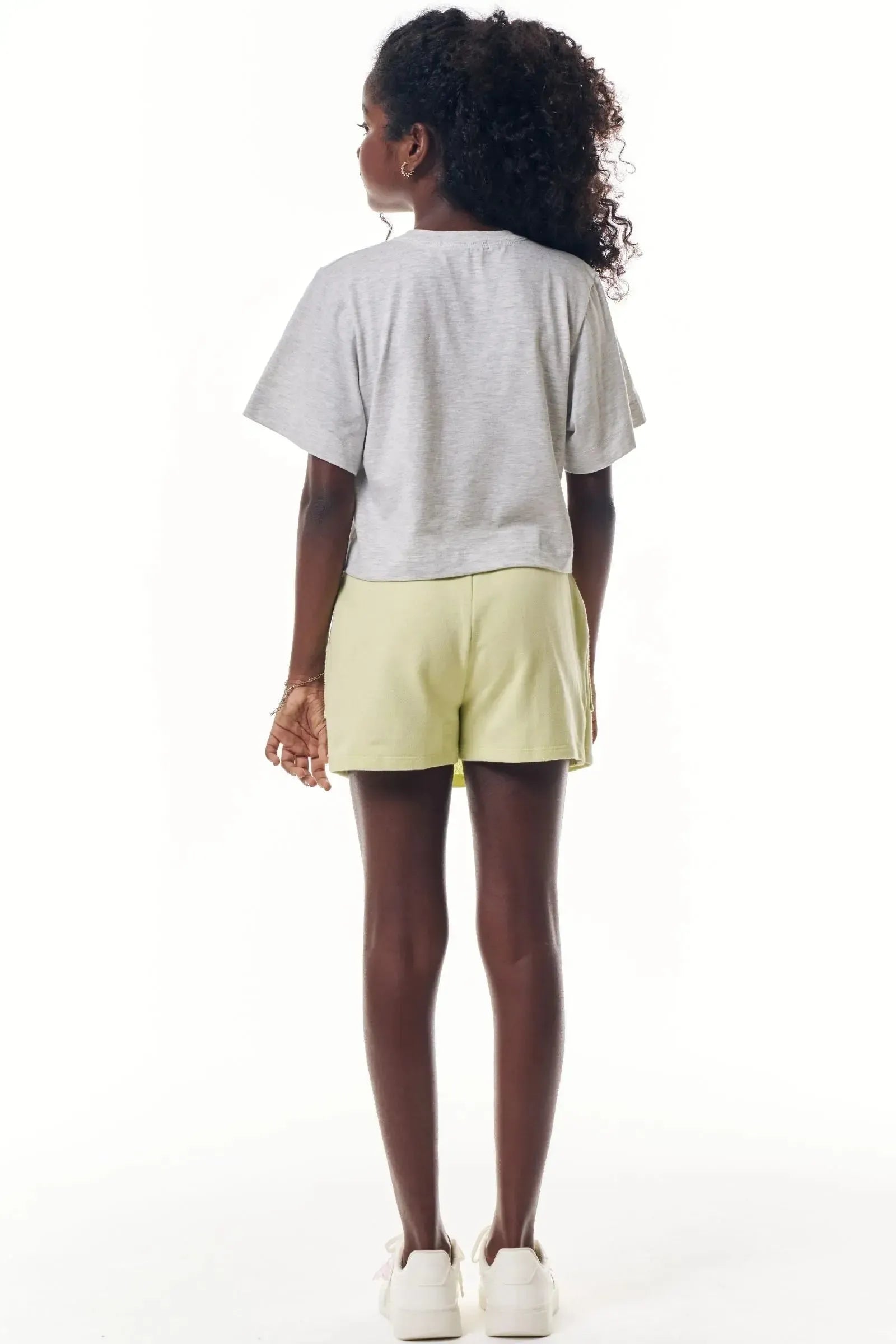 Conjunto de Blusa em Meia Malha e Short Saia em Moletom sem Pelúcia 92681 Lilimoon Teen Menina