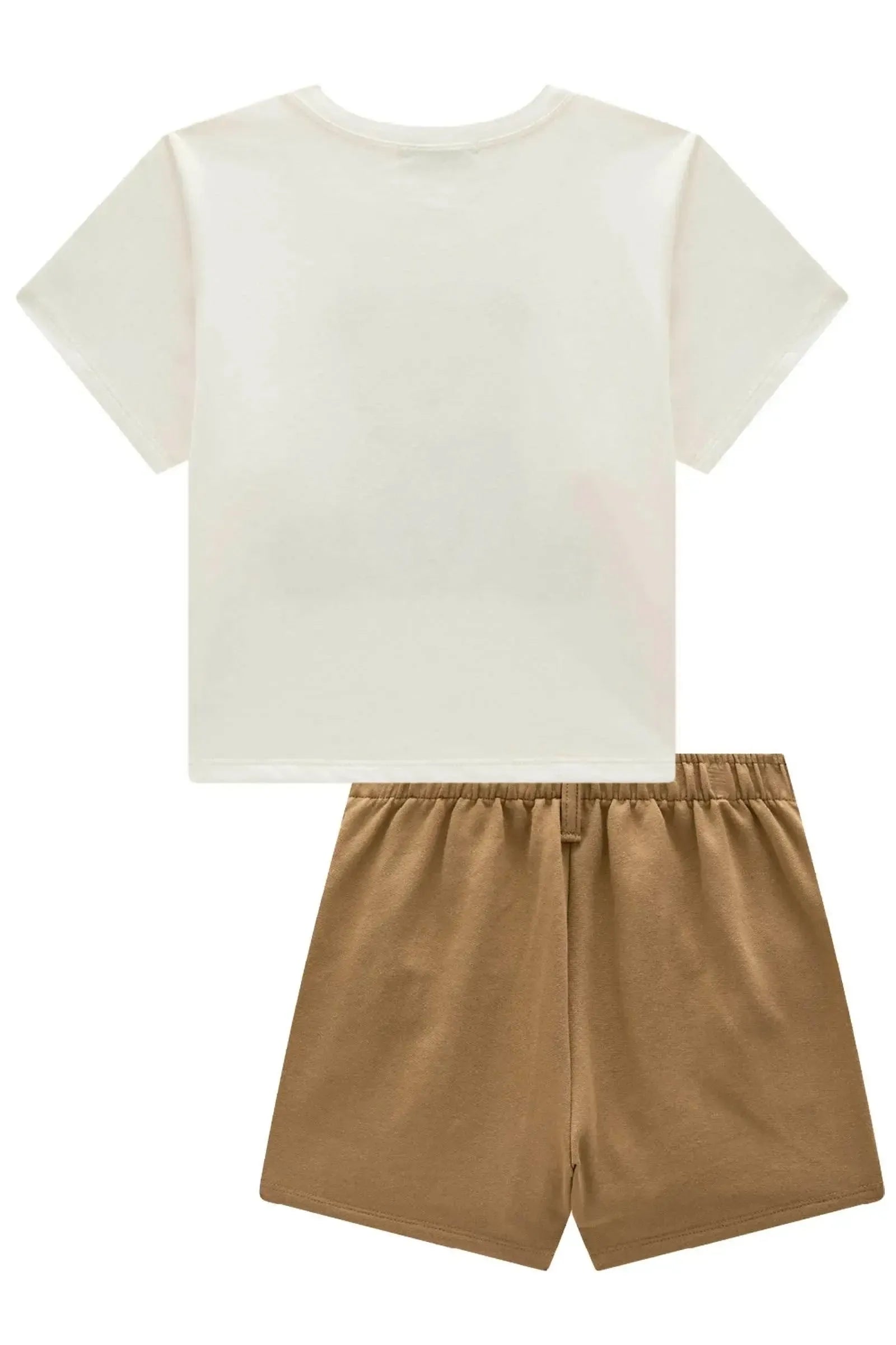 Conjunto de Blusa em Meia Malha e Short Saia em Moletom sem Pelúcia 98252 Vic Teen Menina