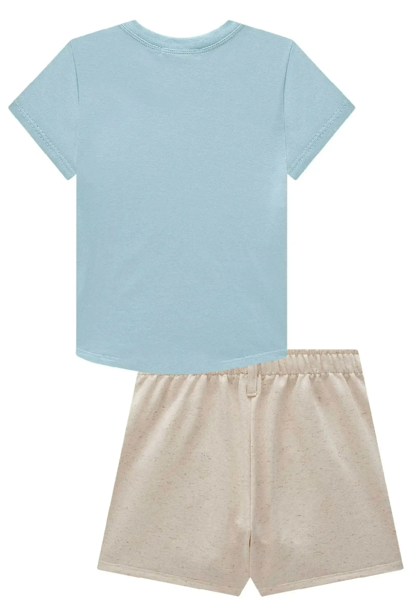 Conjunto de Blusa em Meia Malha e Short Saia em Moletom sem Pelúcia 98257 Vic Teen Menina