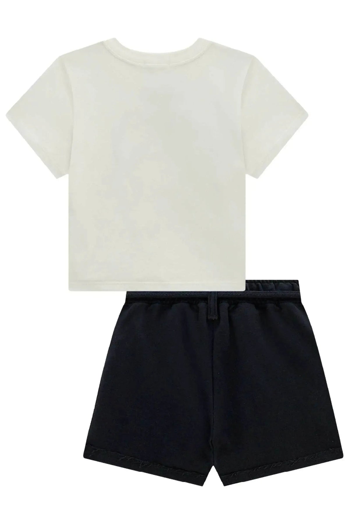 Conjunto de Blusa em Meia Malha e Short Saia em Moletom sem Pelúcia 99102 Vic Teen Menina