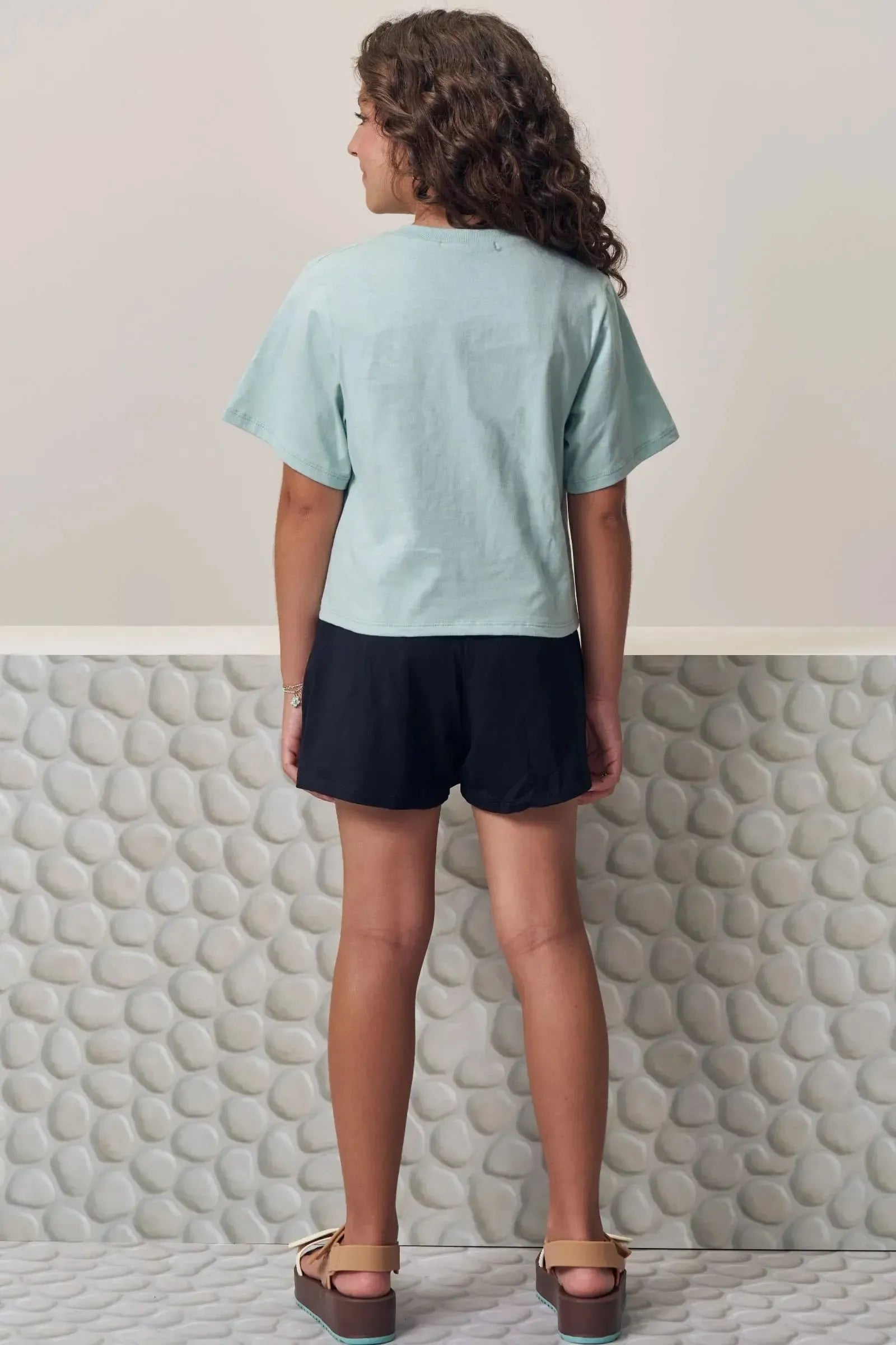 Conjunto de Blusa em Meia Malha e Short Saia em Molevisco 98803 Lilimoon Teen Menina
