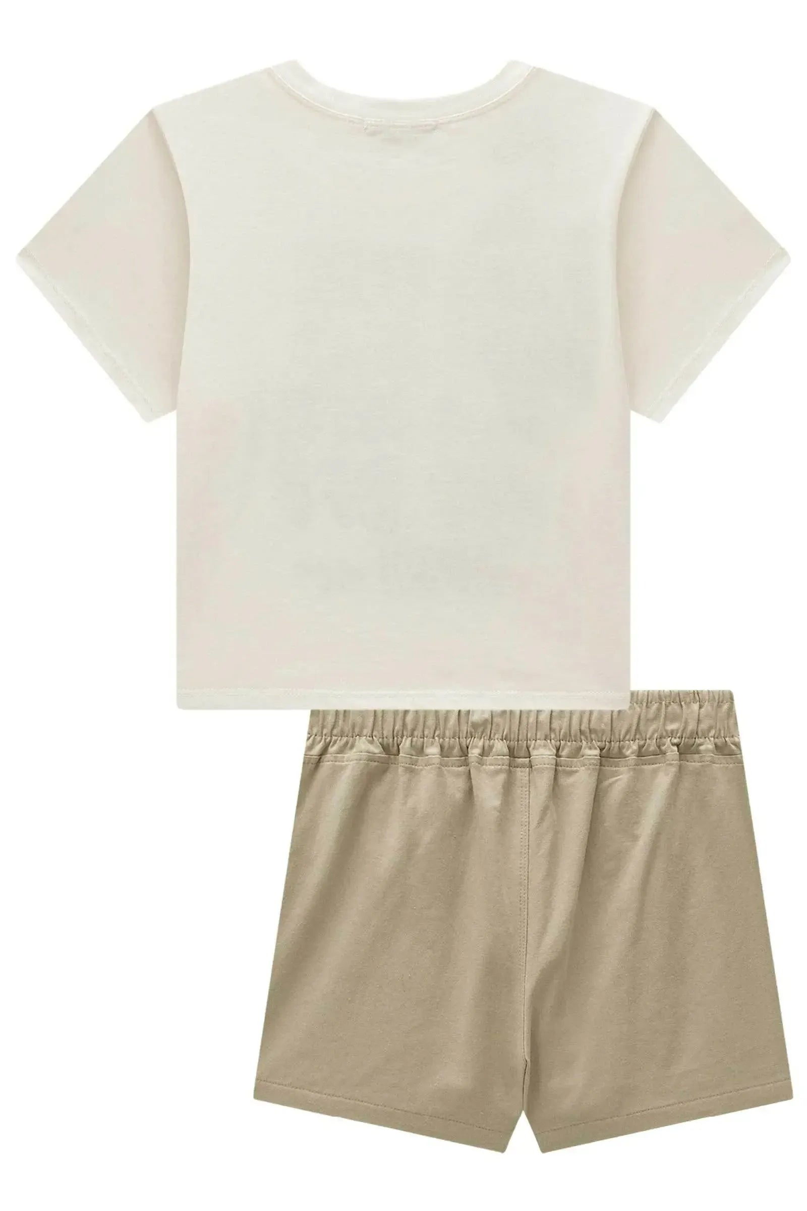 Conjunto de Blusa em Meia Malha e Short Saia em Sarja com Elastano 98511 Vic Teen Menina