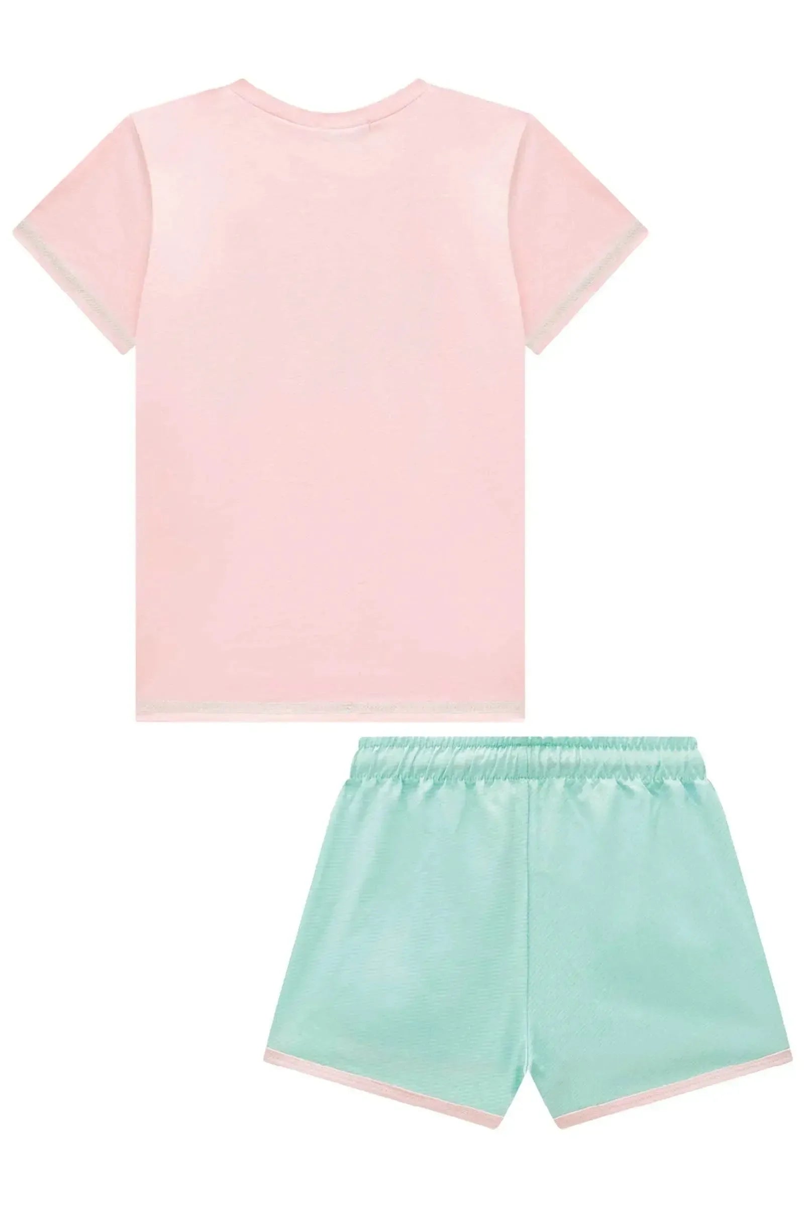 Conjunto de Blusa em Meia Malha e Shorts em Ergonomic 96330 Infanti Infantil Menina
