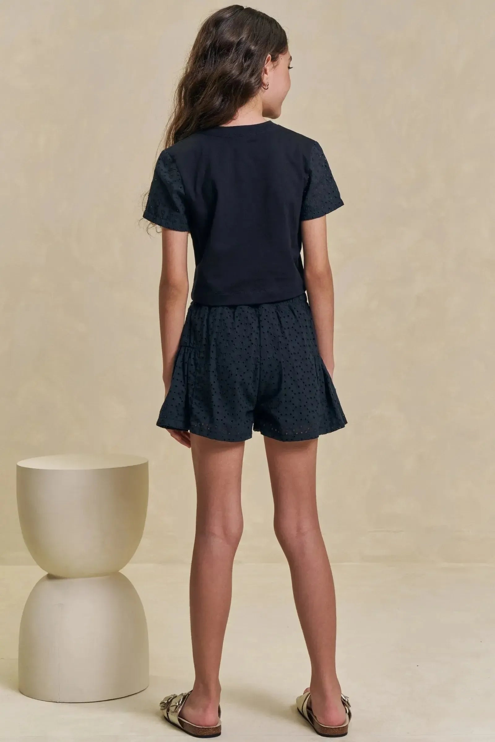 Conjunto de Blusa em Meia Malha e Shorts em Laise Capadocia 96295 Lilimoon Teen Menina
