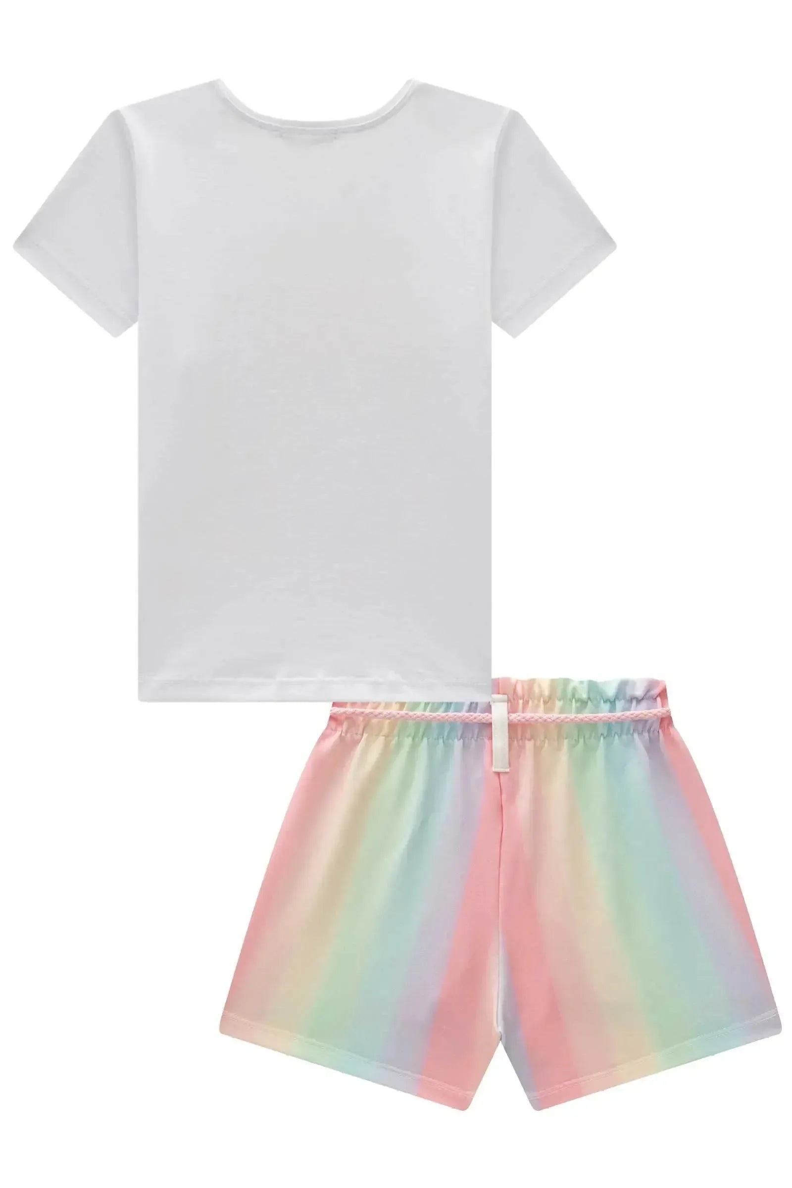 Conjunto de Blusa em Meia Malha e Shorts em Molecotton 95682 Infanti Infantil Menina
