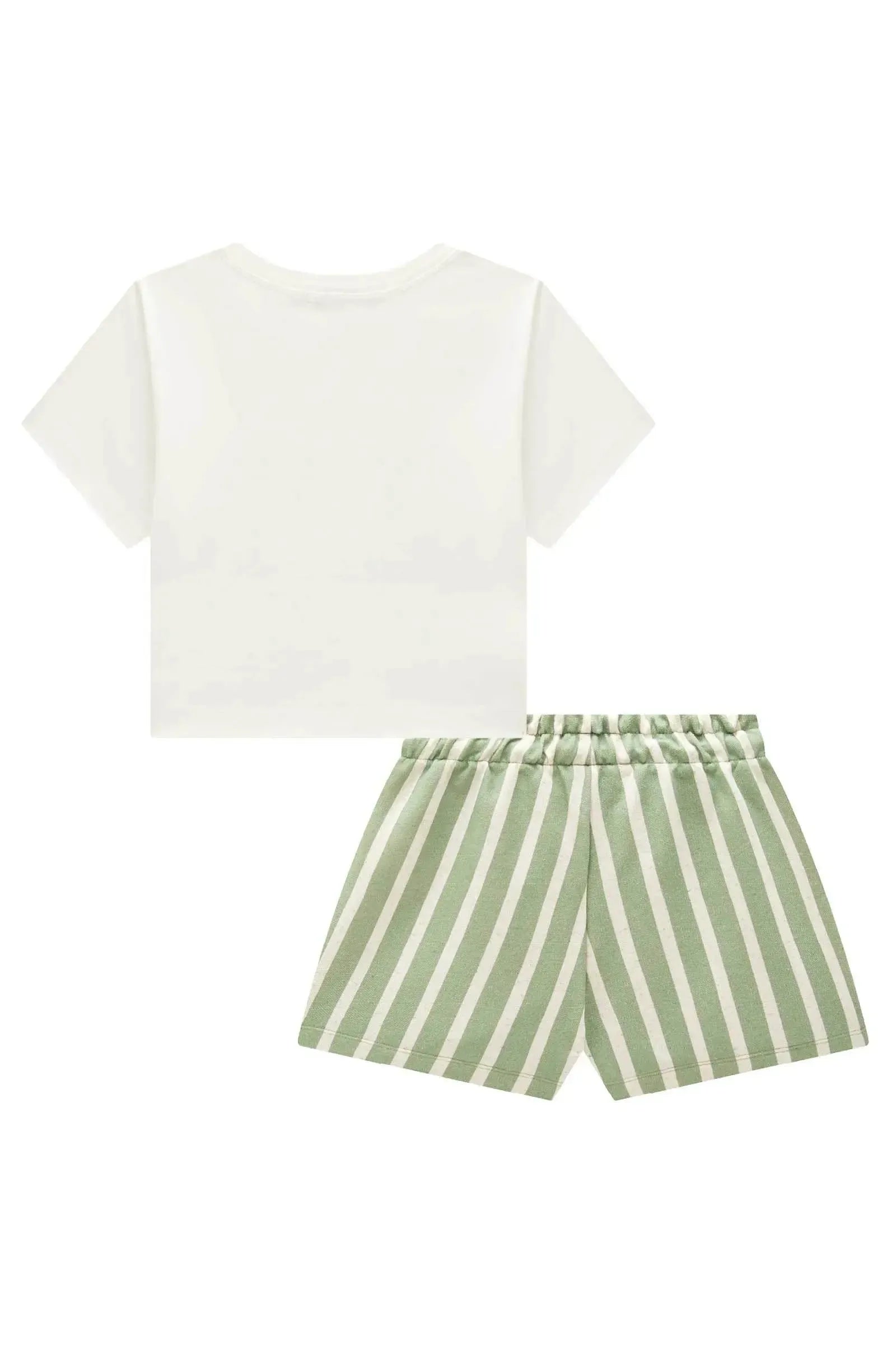 Conjunto de Blusa em Meia Malha e Shorts em Moletom sem Pelúcia 95322 Lilimoon Teen Menina