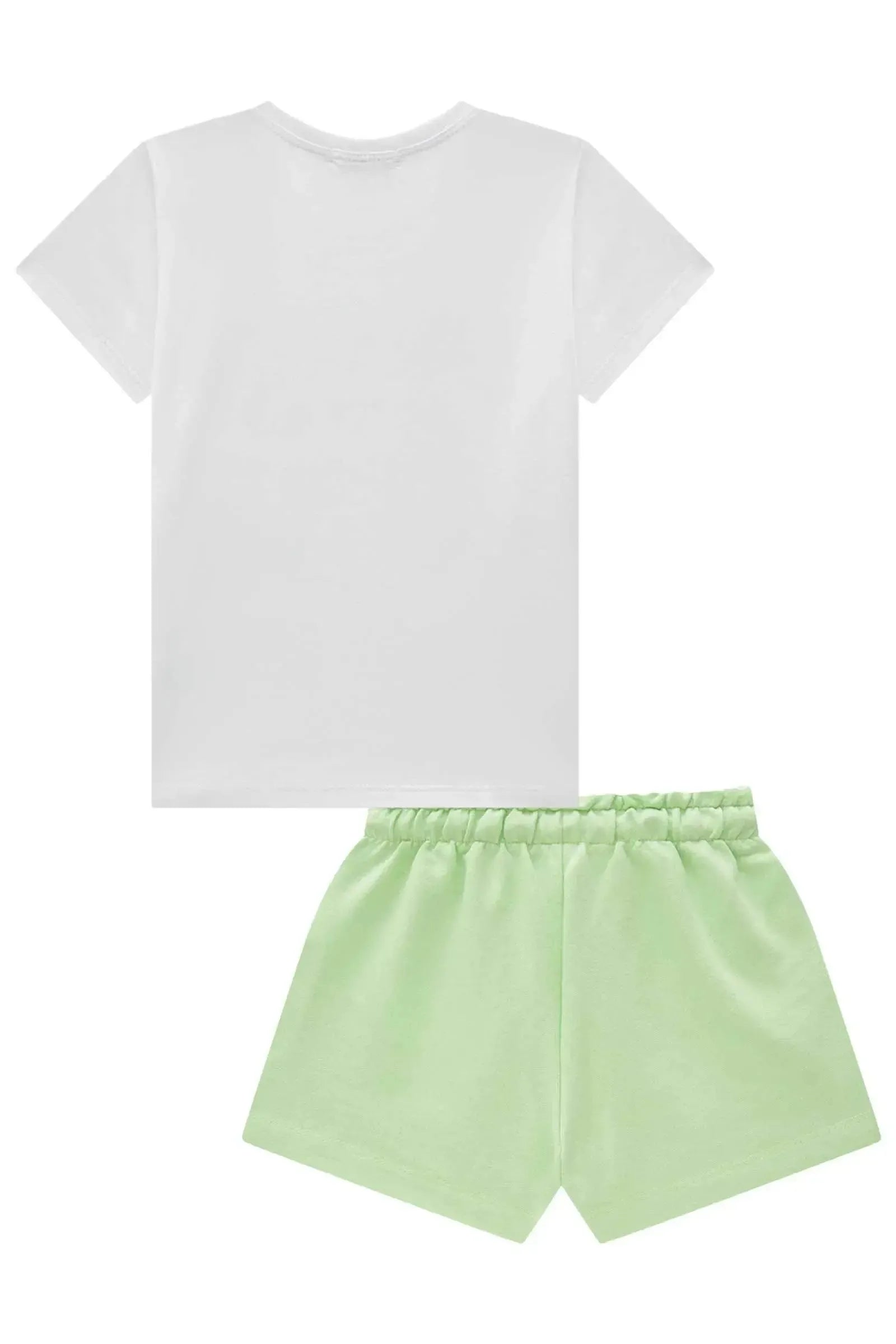 Conjunto de Blusa em Meia Malha e Shorts em Moletom sem Pelúcia 83455 Infanti Infantil Menina