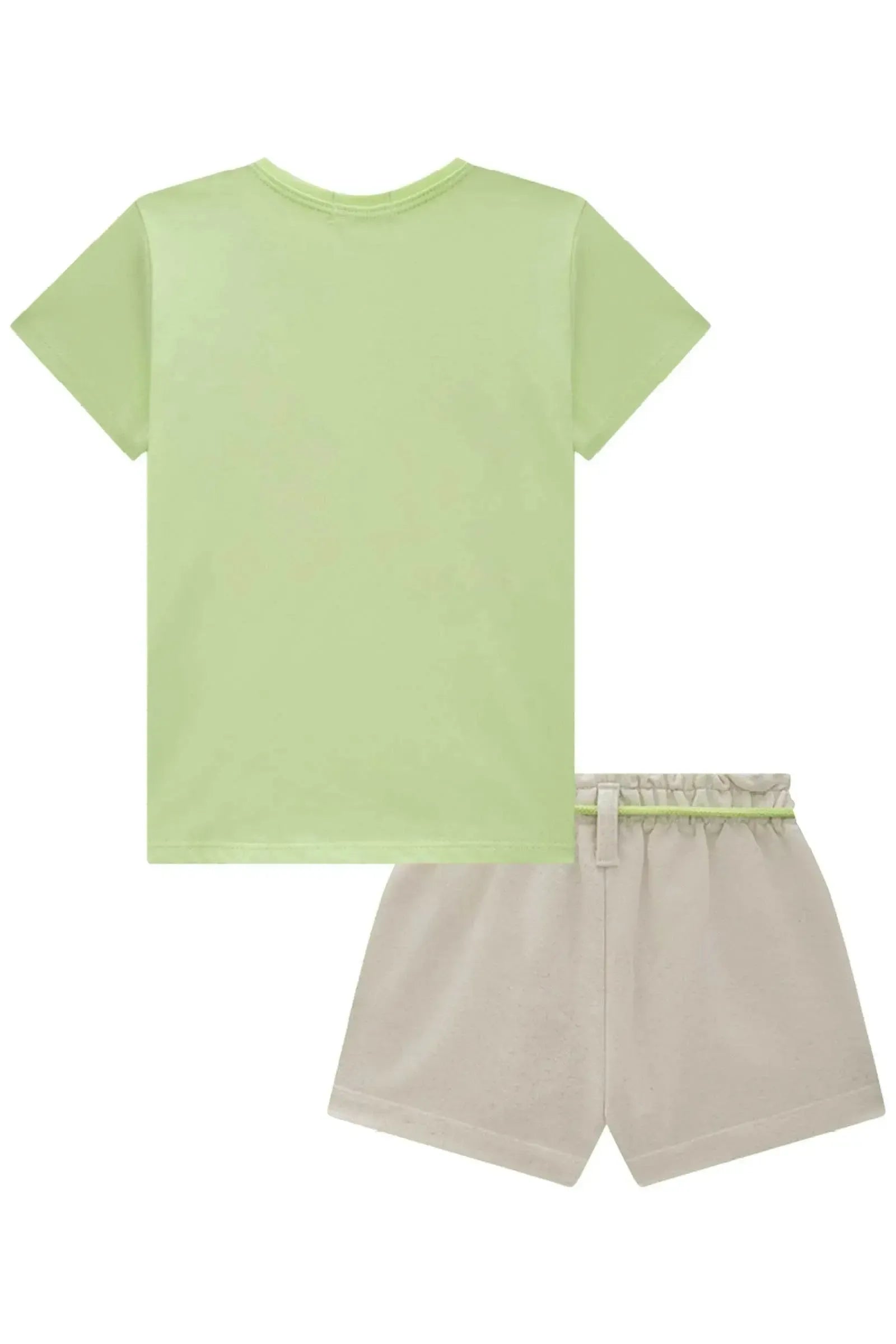 Conjunto de Blusa em Meia Malha e Shorts em Moletom sem Pelúcia 85175 Infanti Infantil Menina