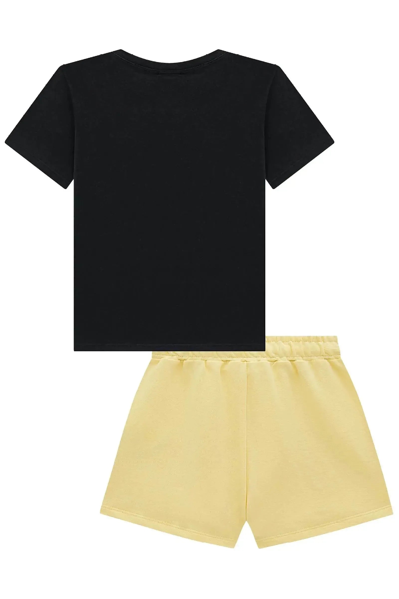 Conjunto de Blusa em Meia Malha e Shorts em Moletom sem Pelúcia 96985 Vic&Vicky Teen Menina