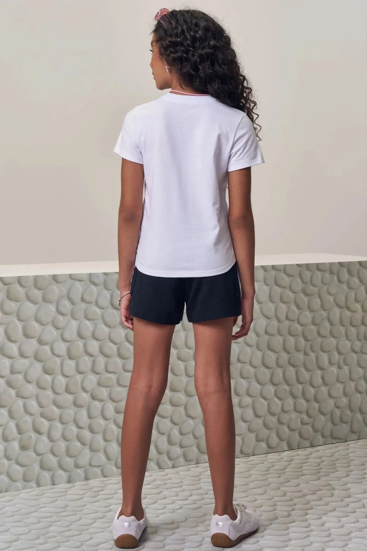 Conjunto de Blusa em Meia Malha e Shorts em Moletom sem Pelúcia 99354 Lilimoon Teen Menina