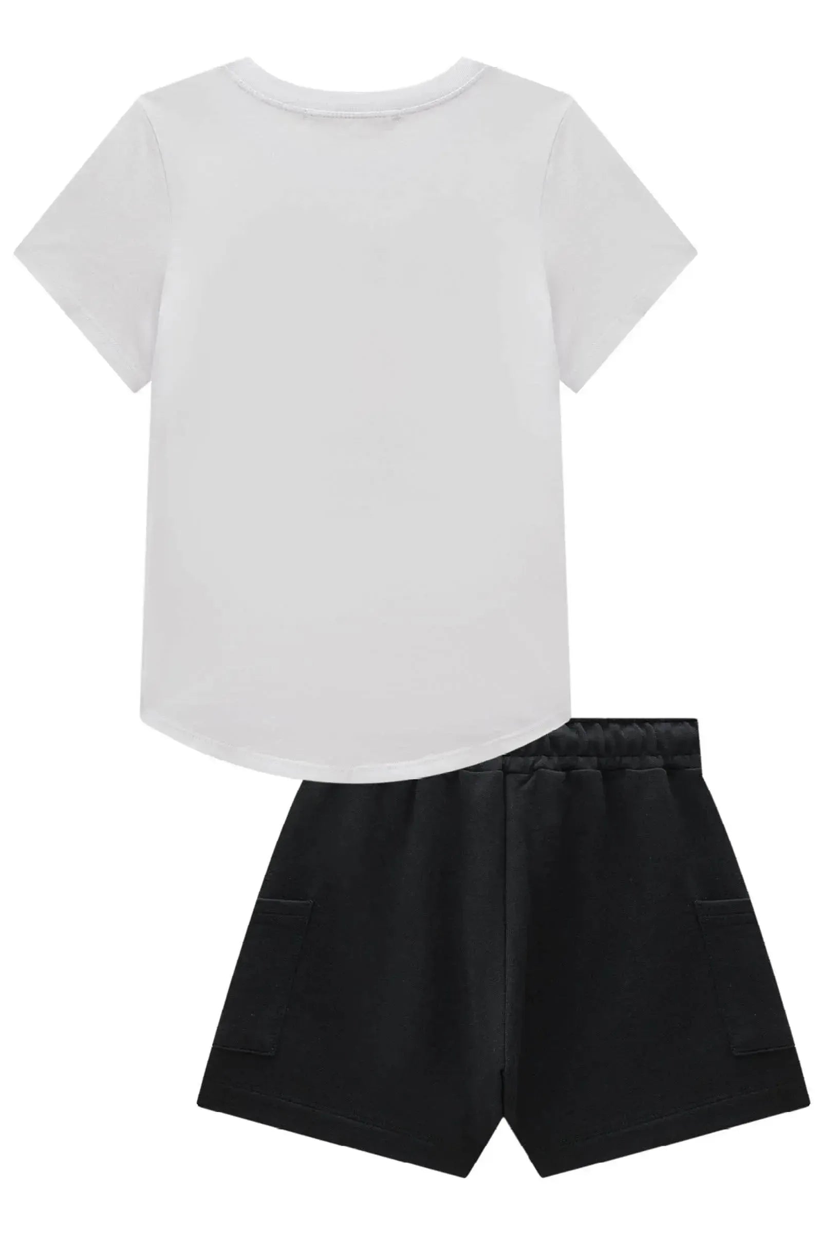 Conjunto de Blusa em Meia Malha e Shorts em Moletom sem Pelúcia 99354 Lilimoon Teen Menina