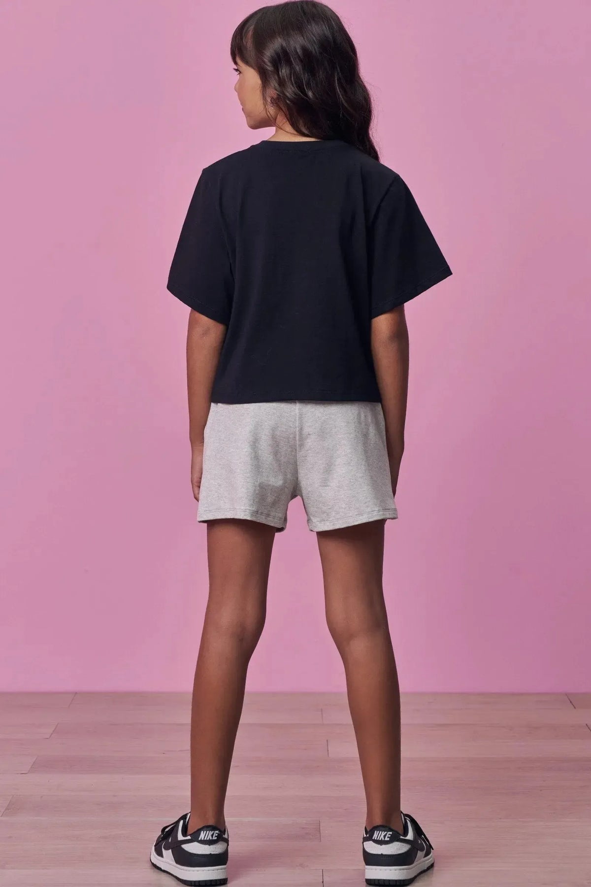 Conjunto de Blusa em Meia Malha e Shorts em Molevisco 99089 Vic Teen Menina