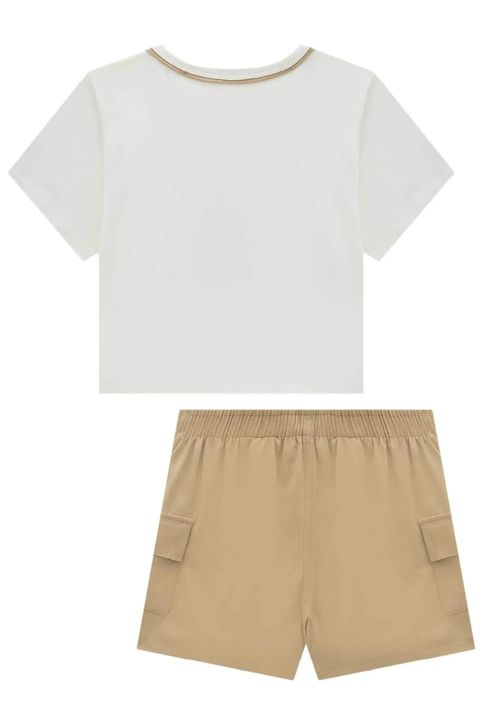 Conjunto de Blusa em Meia Malha e Shorts em Sarja com Elastano 95924 Vic&Vicky Teen Menina
