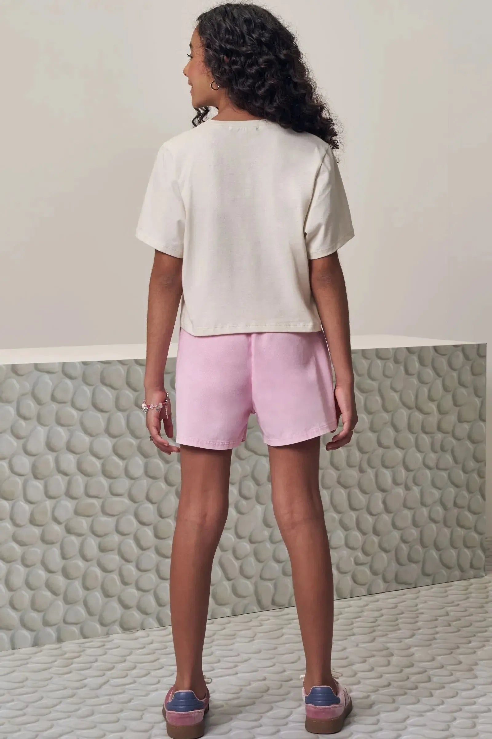 Conjunto de Blusa em Meia Malha e Shorts em Sarja com Elastano 98814 Lilimoon Teen Menina