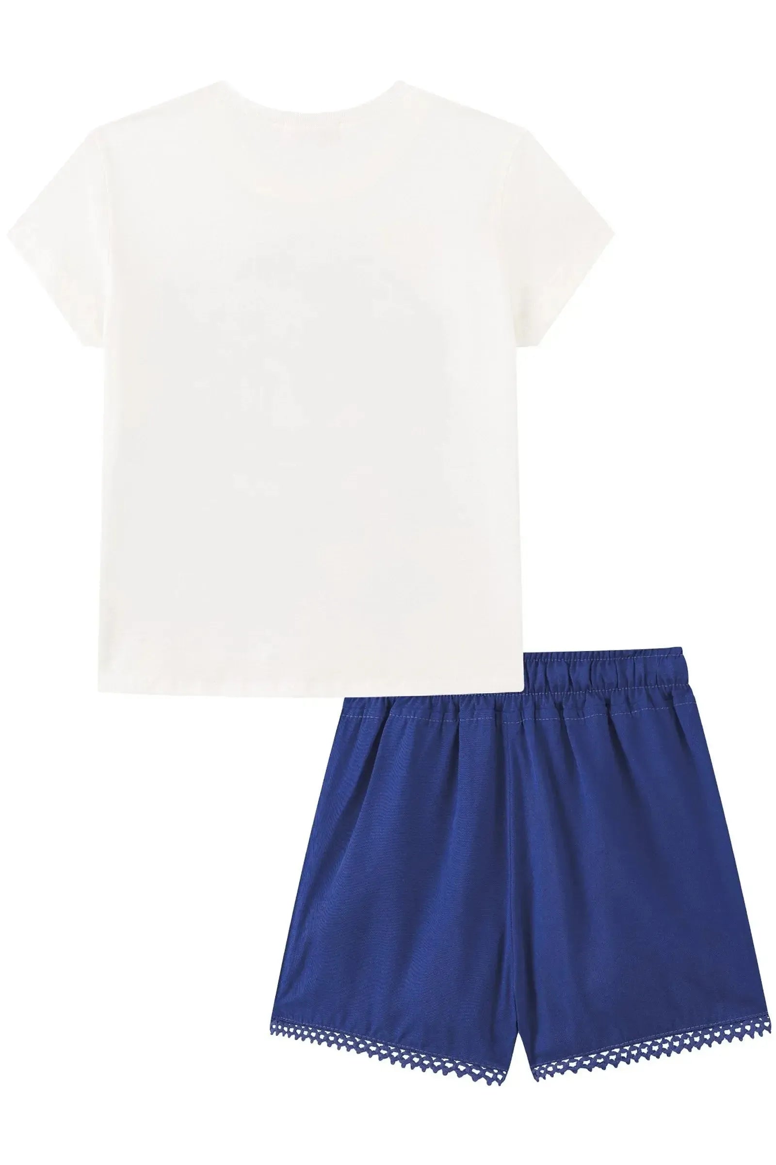 Conjunto de Blusa em Meia Malha e Shorts em Viscose 93675 Kukiê Infantil Menina