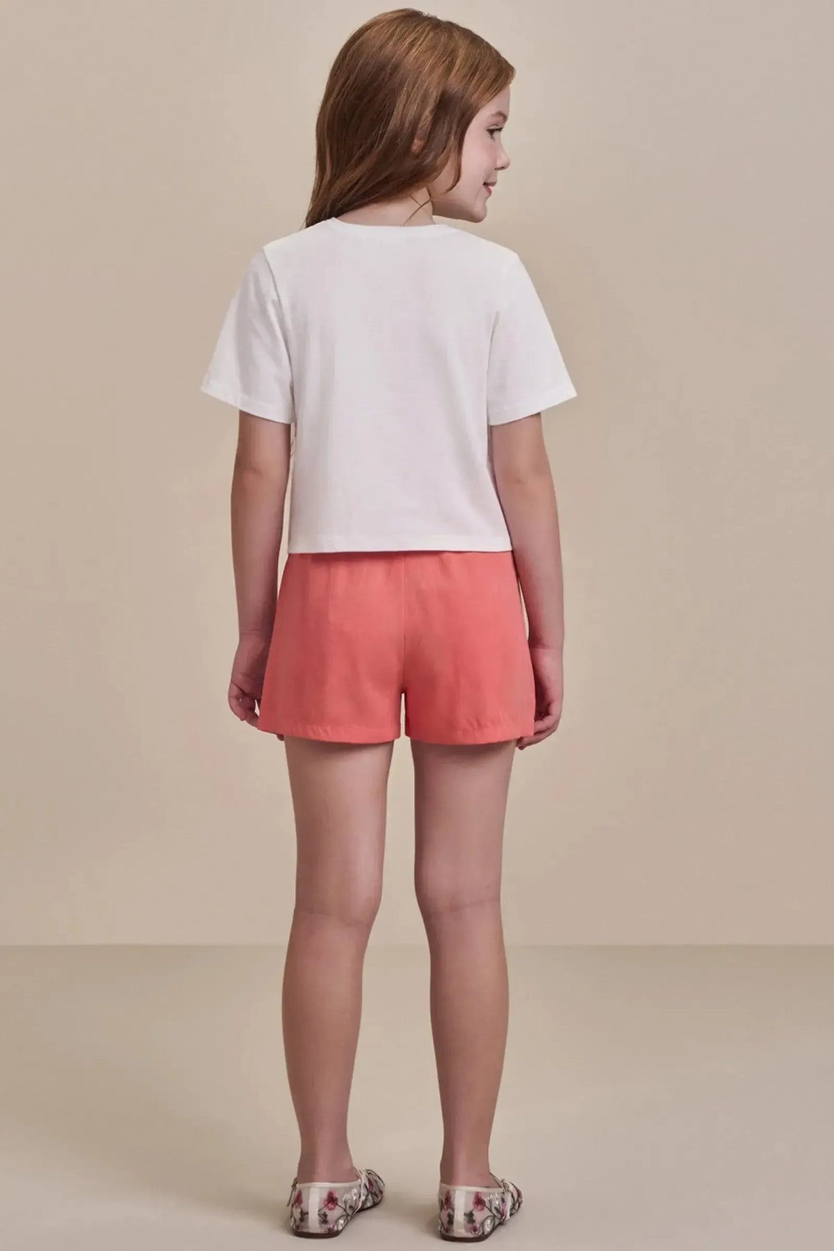 Conjunto de Blusa em Meia Malha e Shorts em Viscose 98551 Infanti Infantil Menina