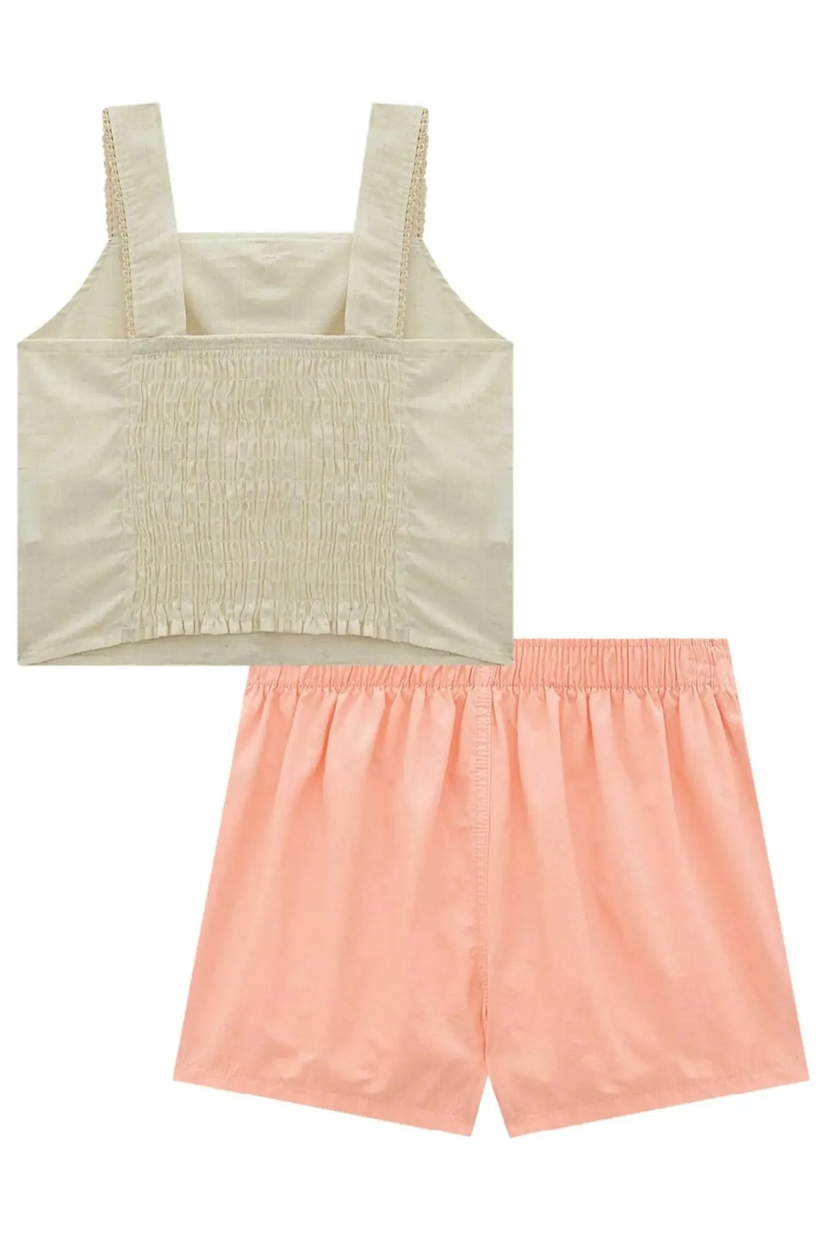 Conjunto de Blusa em Verano Linho e Short Saia em Sarja com Elastano 99460 Lilimoon Teen Menina