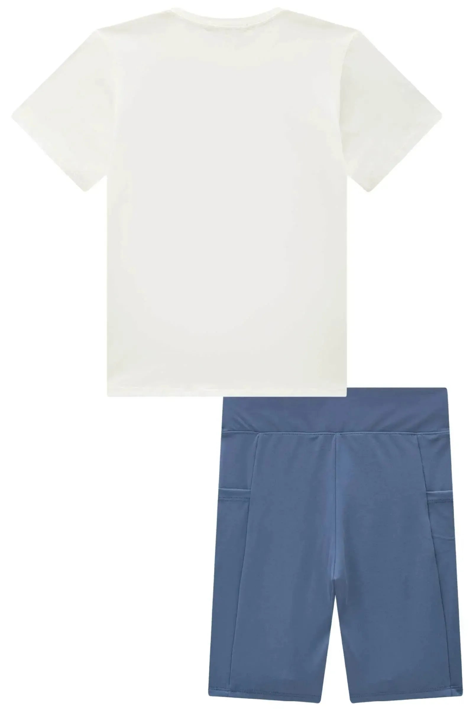 Conjunto de Blusa Over em Meia Malha e Bermuda Biker em Poliamida 92293 Lilimoon Teen Menina