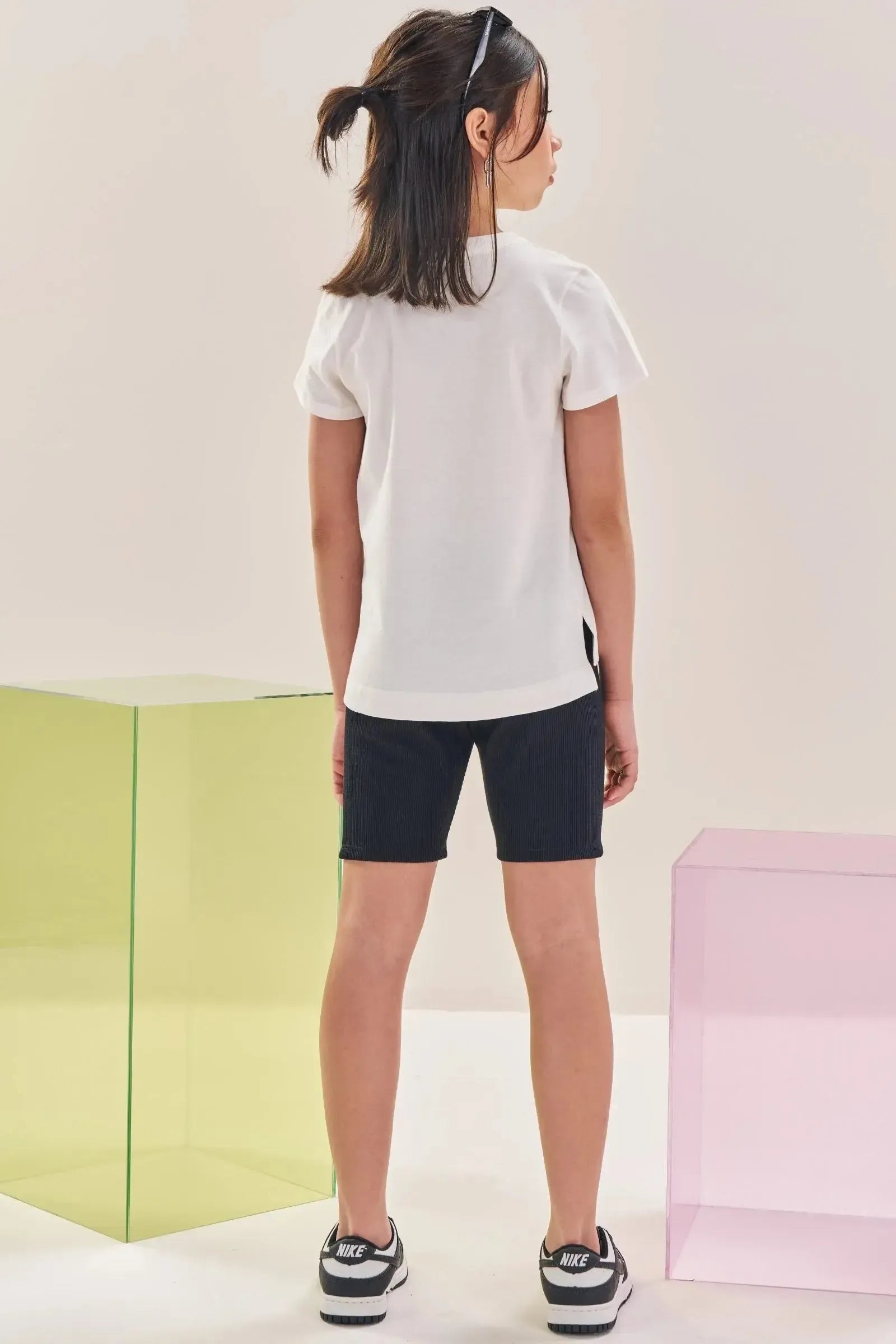 Conjunto de Blusa Over em Meia Malha e Biker em Soft Line 84408 Lilimoon Teen Menina