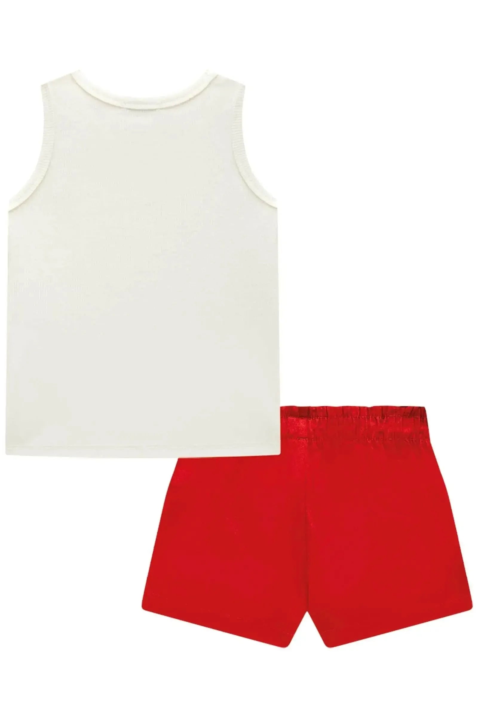 Conjunto de Blusa Regata em Canelado e Shorts em Sarja com Elastano 85755 Infanti Infantil Menina
