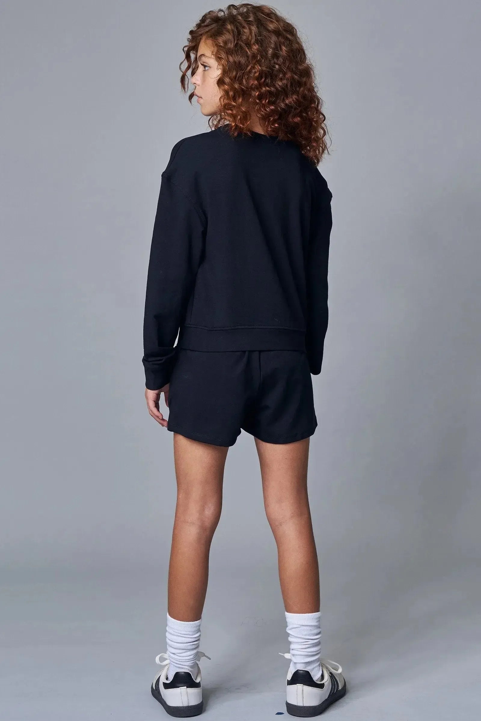 Conjunto de Blusão Boxy e Short Saia em Molevisco 91669 Lilimoon Teen Menina