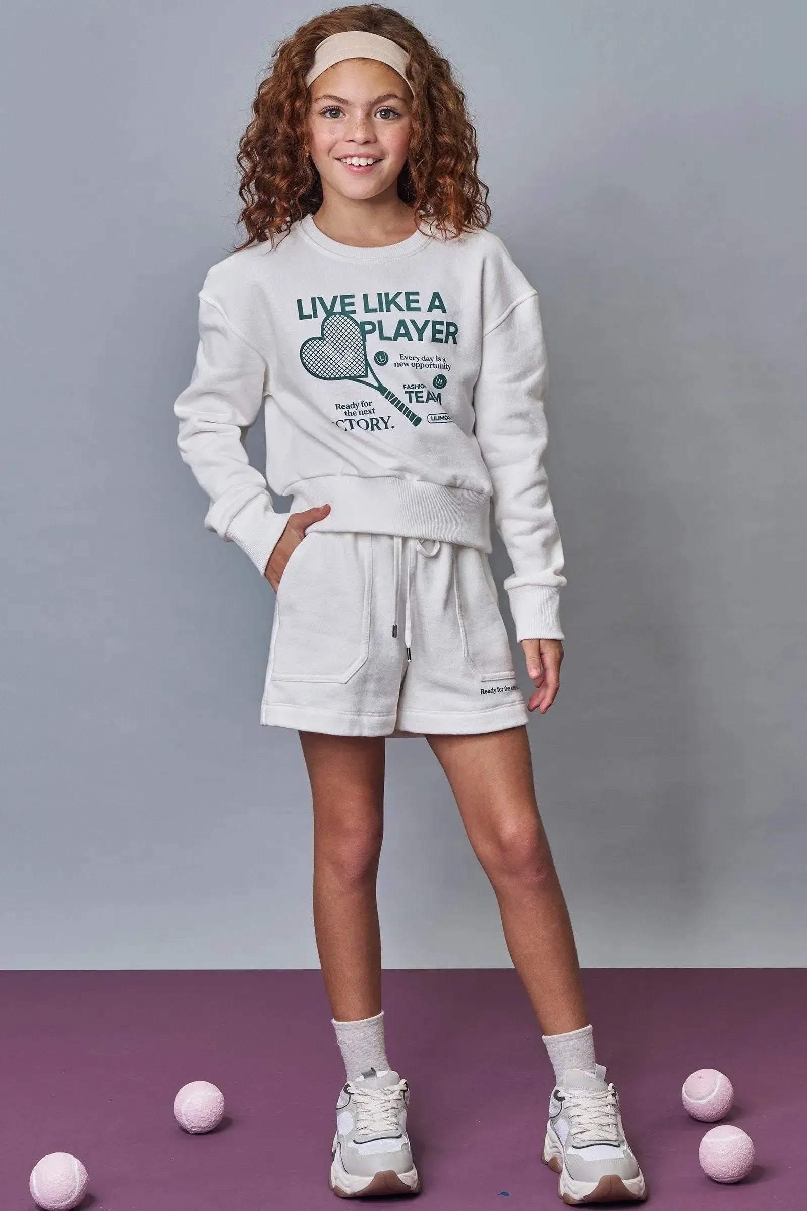 Conjunto de Blusão Boxy e Shorts em Moletom com Pelúcia 92277 Lilimoon Teen Menina