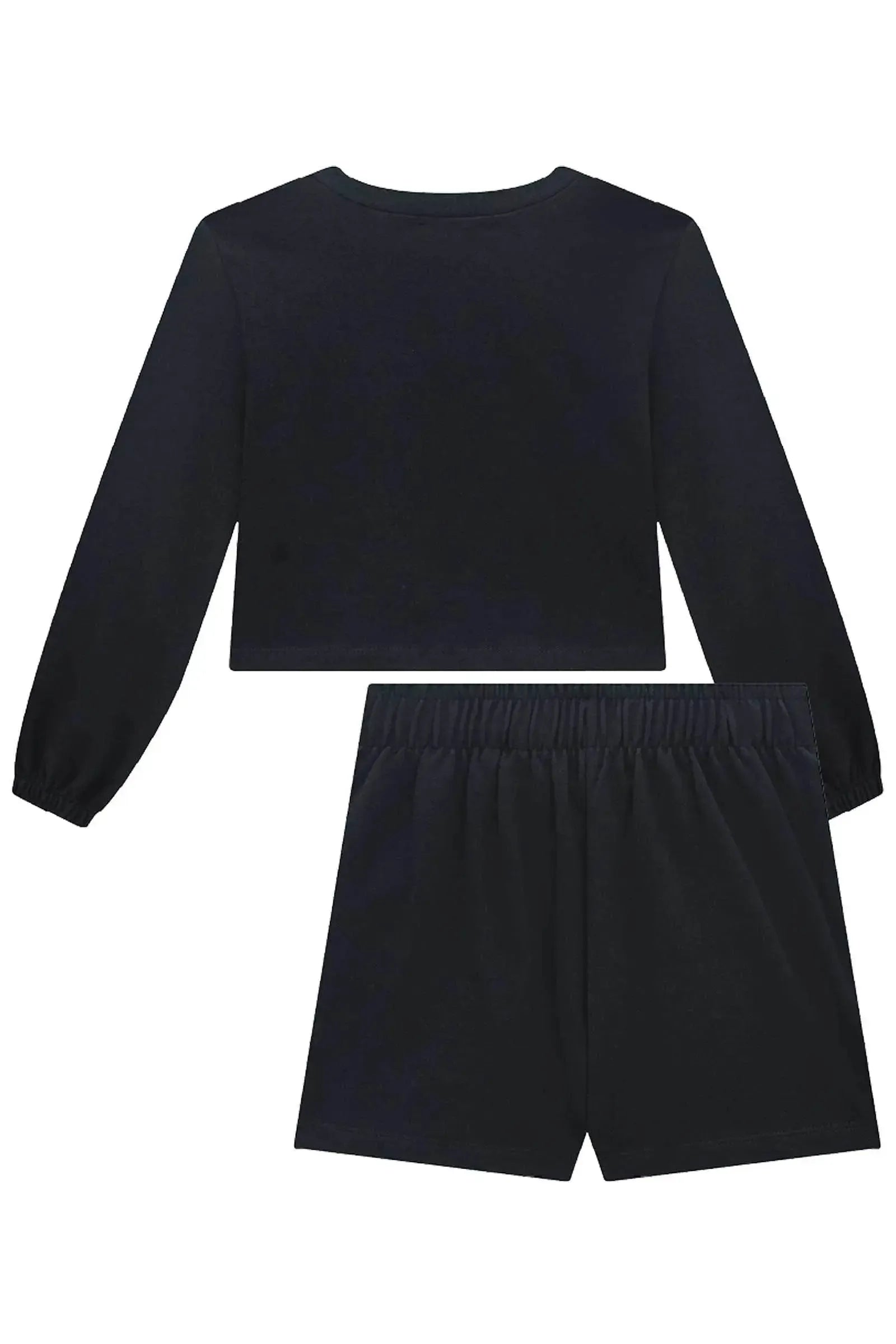 Conjunto de Blusão Cropped e Short Saia em Moletwill 89652 Lilimoon Teen Menina